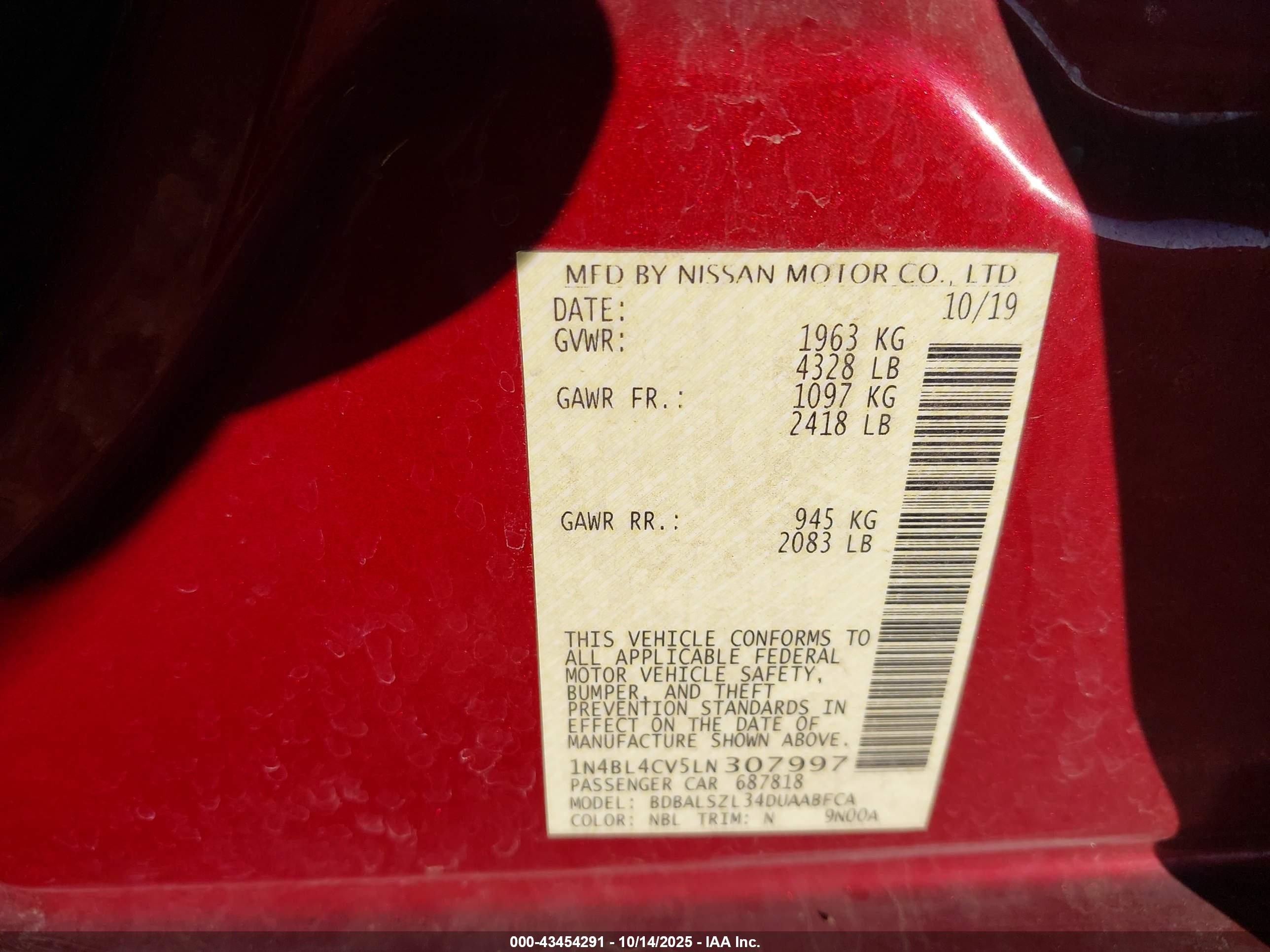 NISSAN ALTIMA image 9