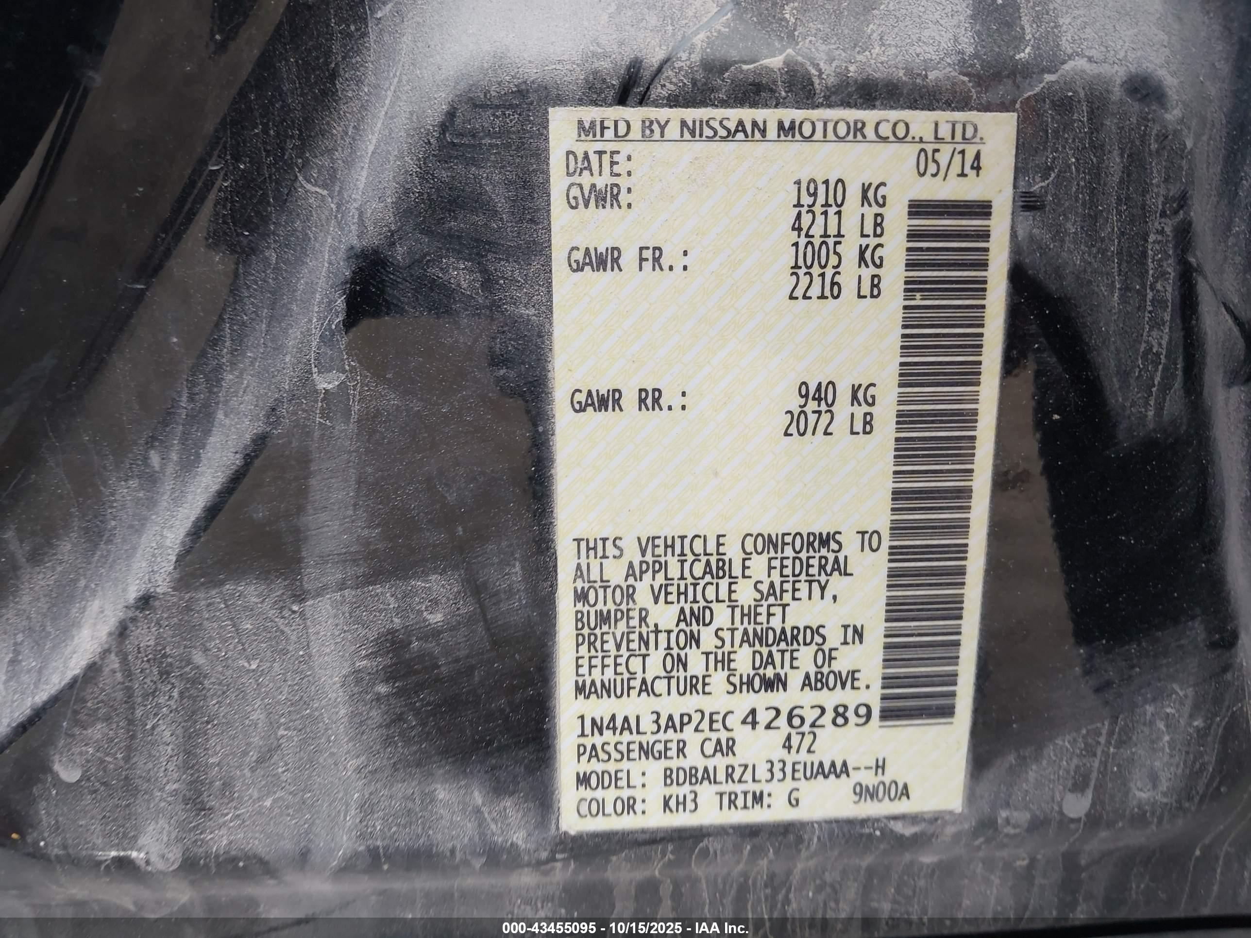 NISSAN ALTIMA image 9