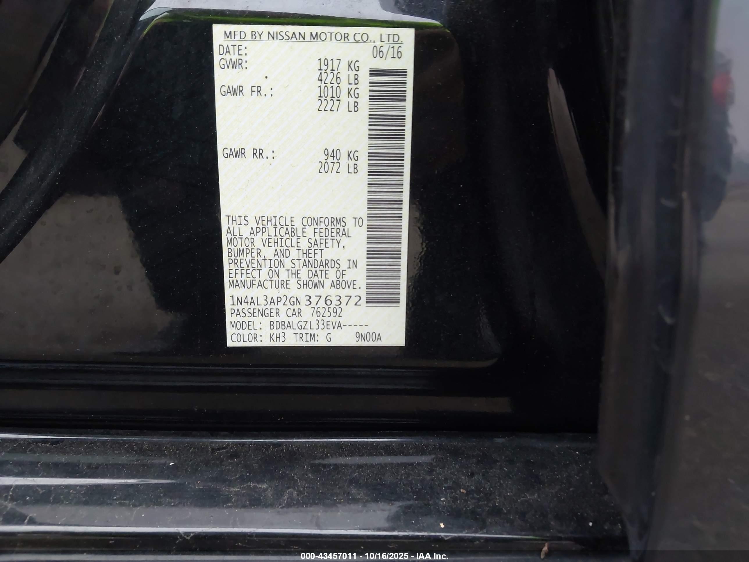 NISSAN ALTIMA image 9