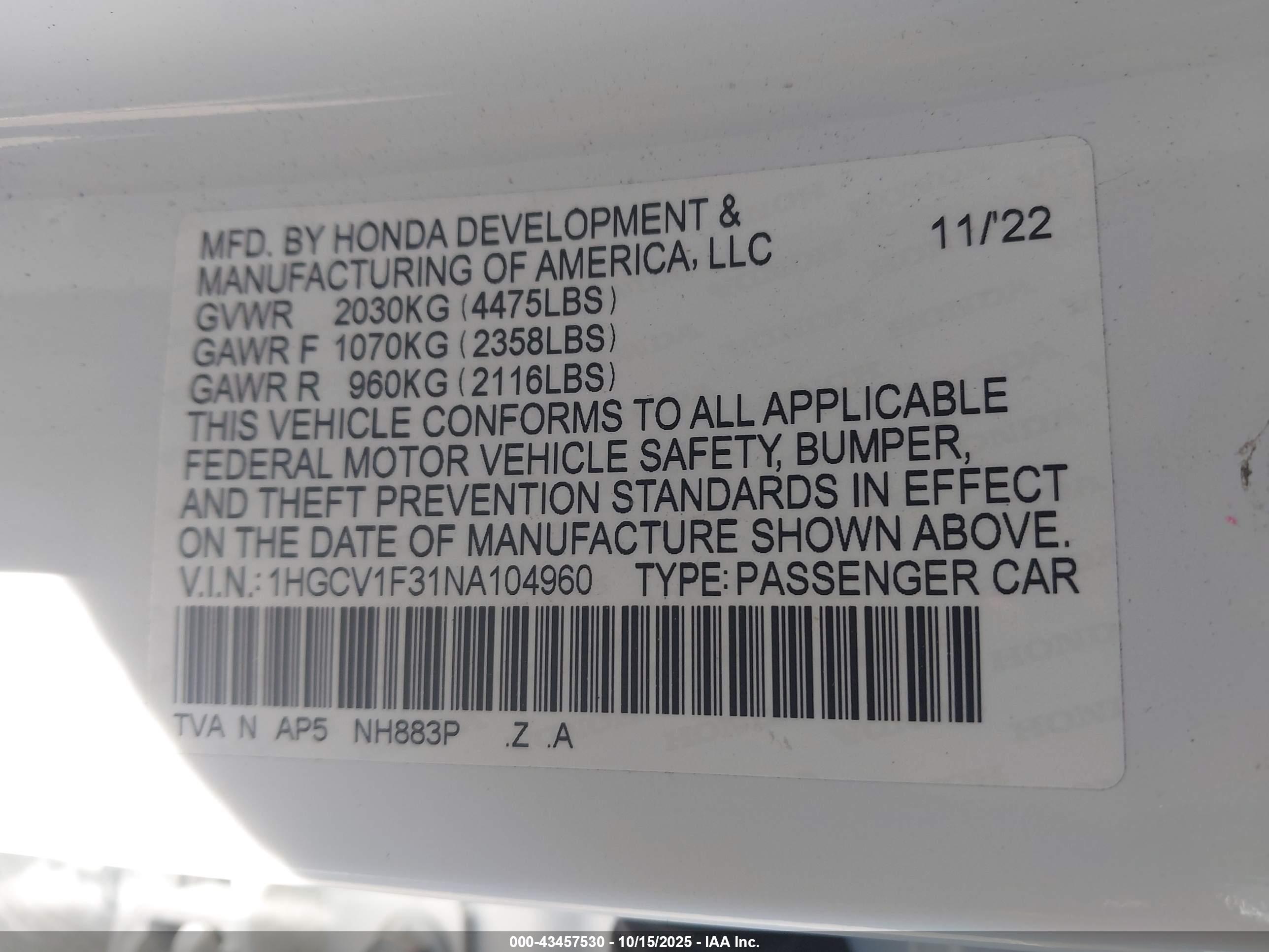 HONDA ACCORD image 9