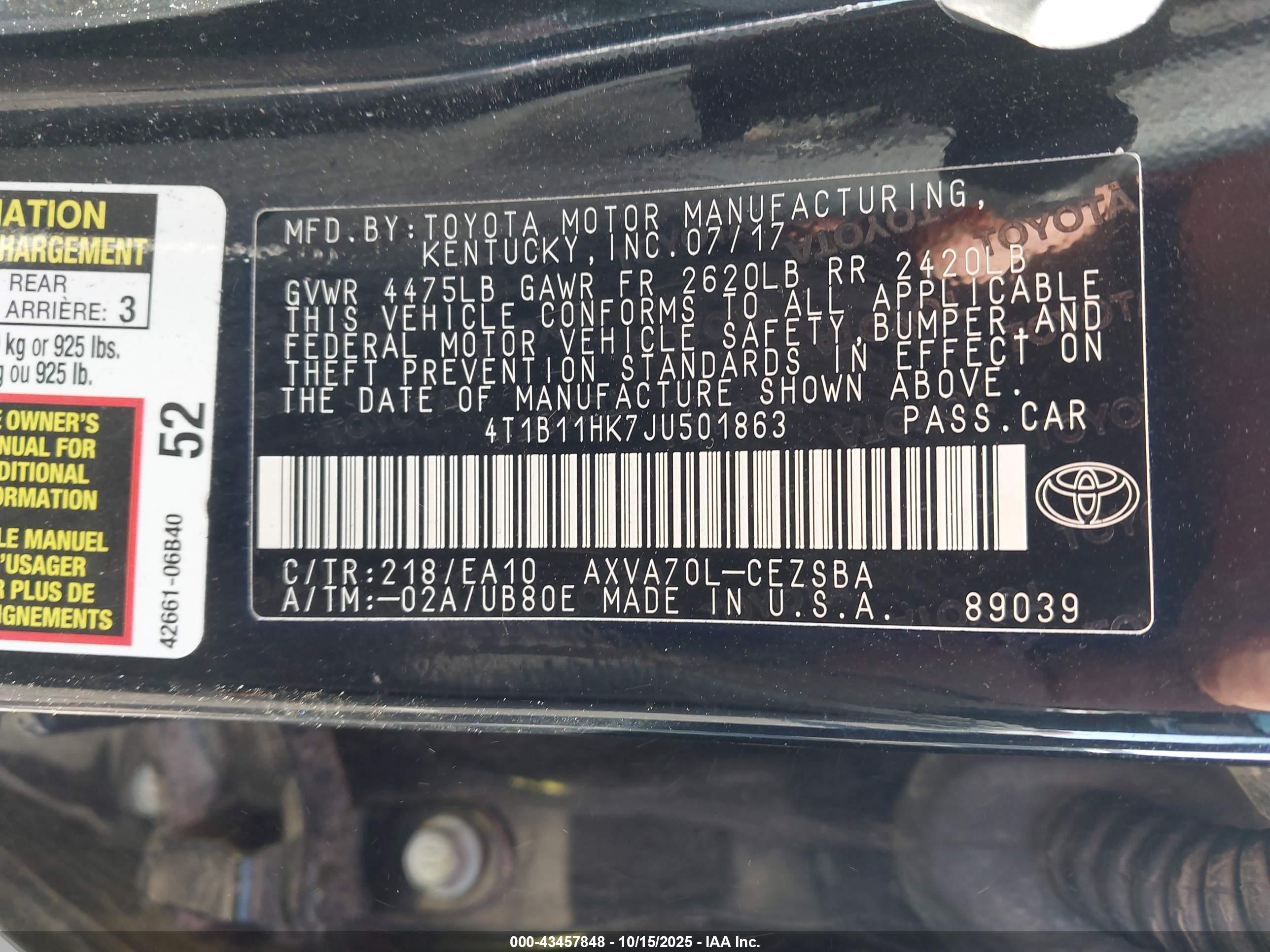TOYOTA CAMRY image 9