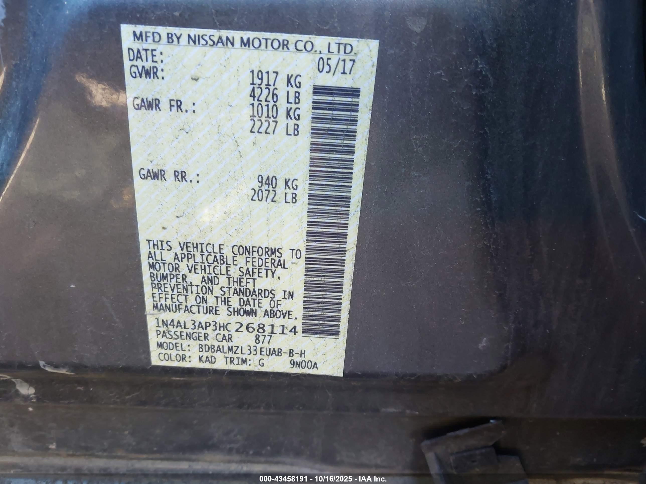 NISSAN ALTIMA image 9