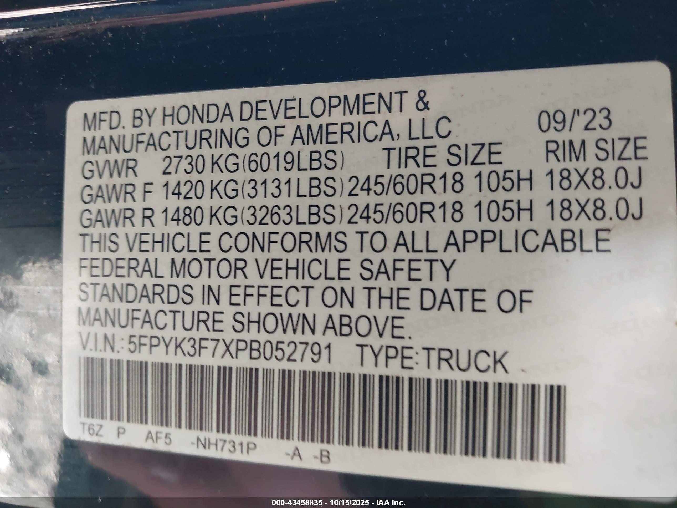 HONDA RIDGELINE image 9
