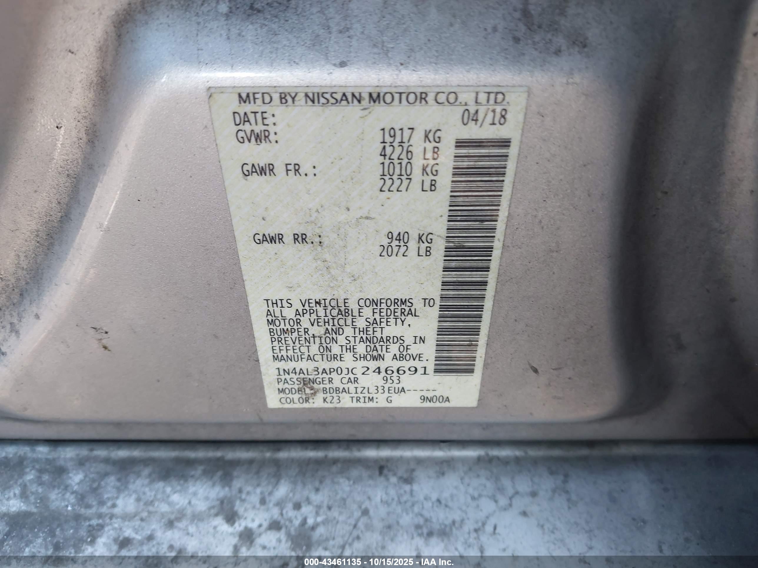 NISSAN ALTIMA image 9