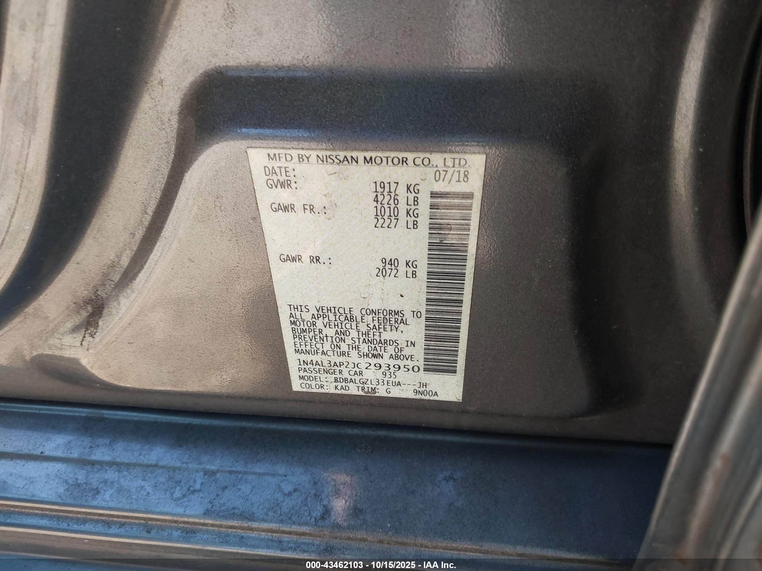 NISSAN ALTIMA image 9