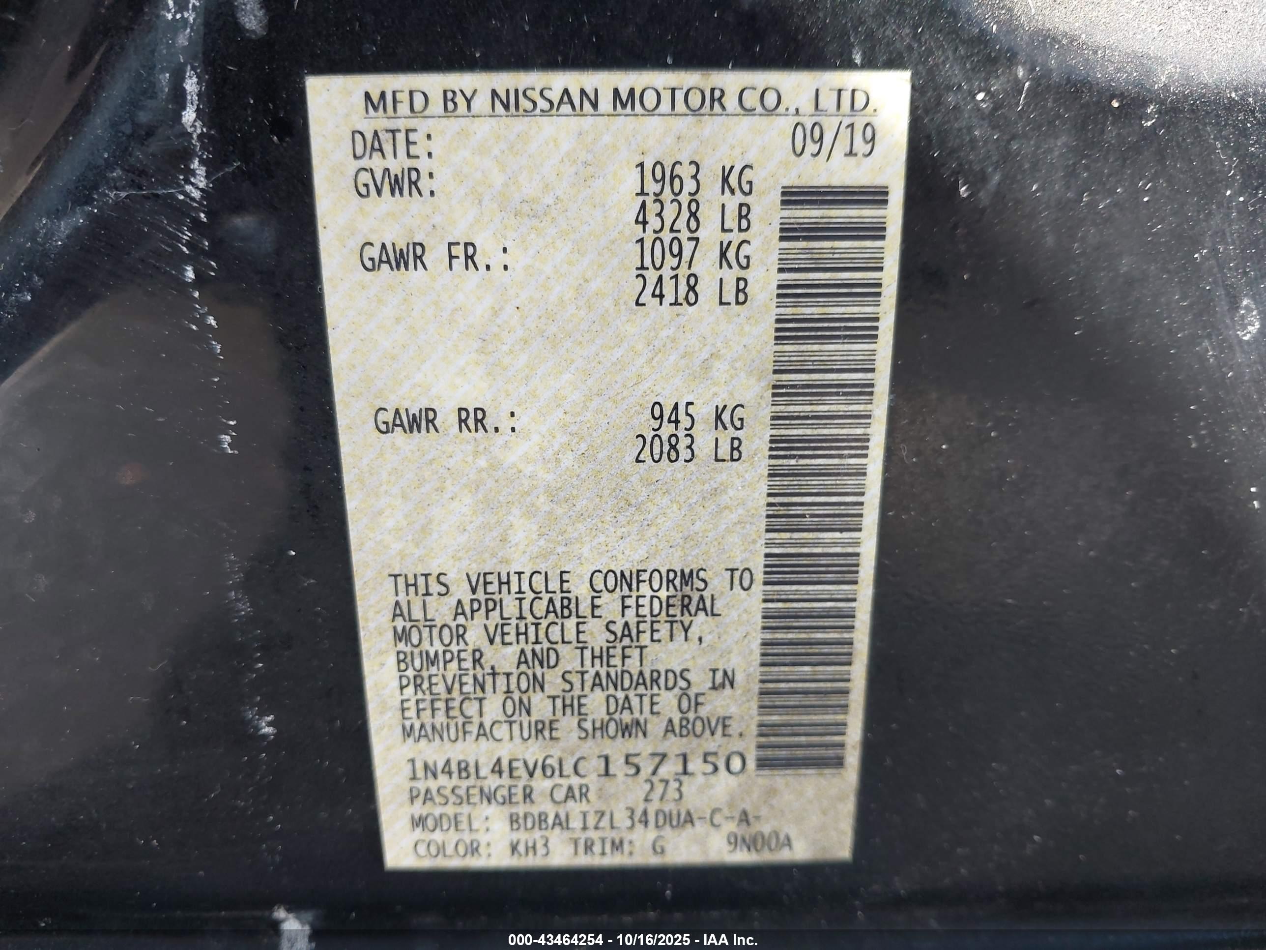 NISSAN ALTIMA image 9