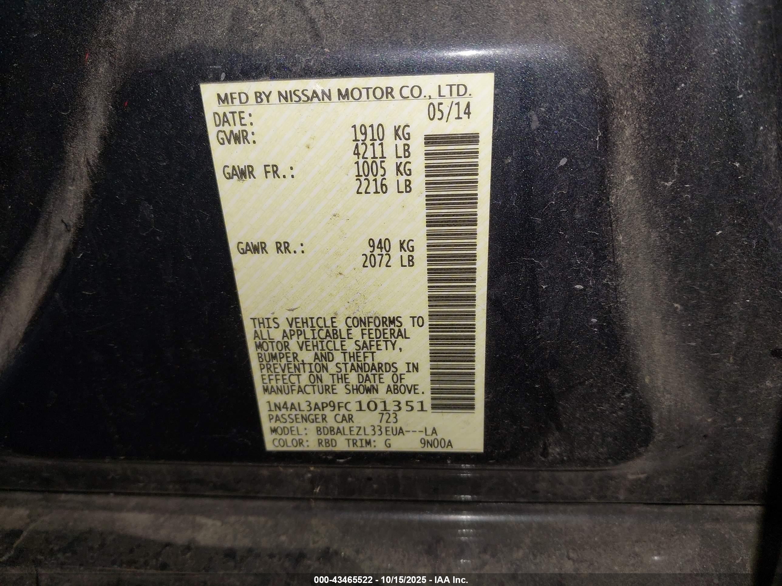 NISSAN ALTIMA image 9