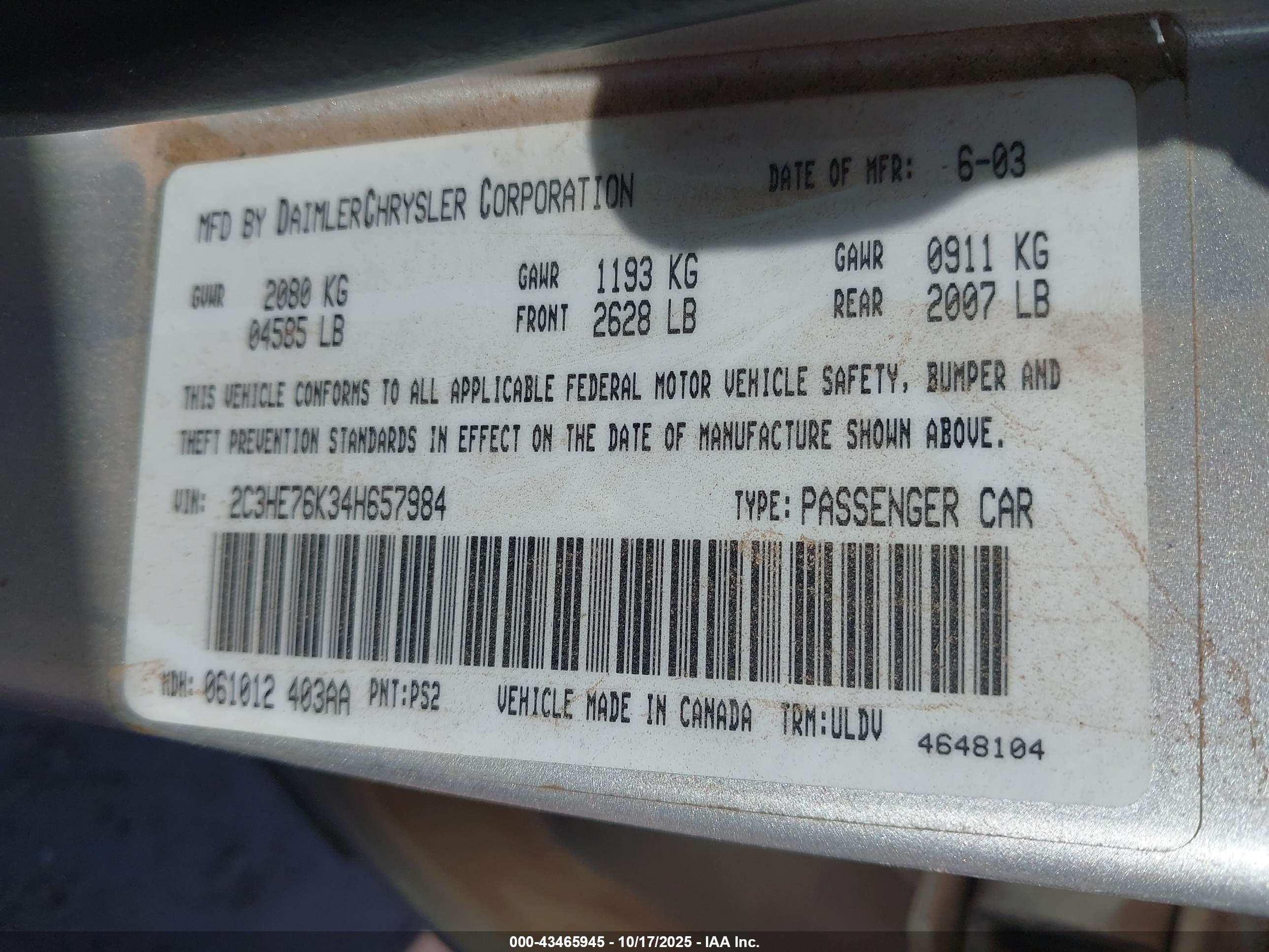 CHRYSLER 300M image 9