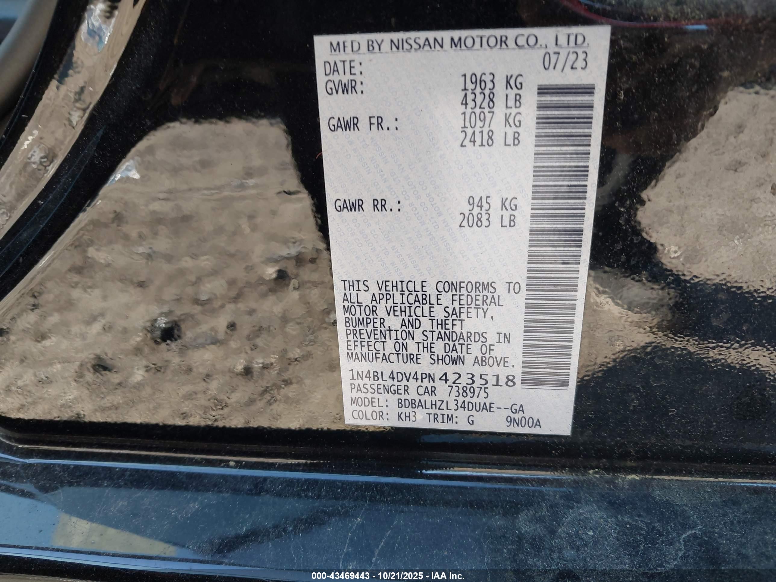 NISSAN ALTIMA image 9