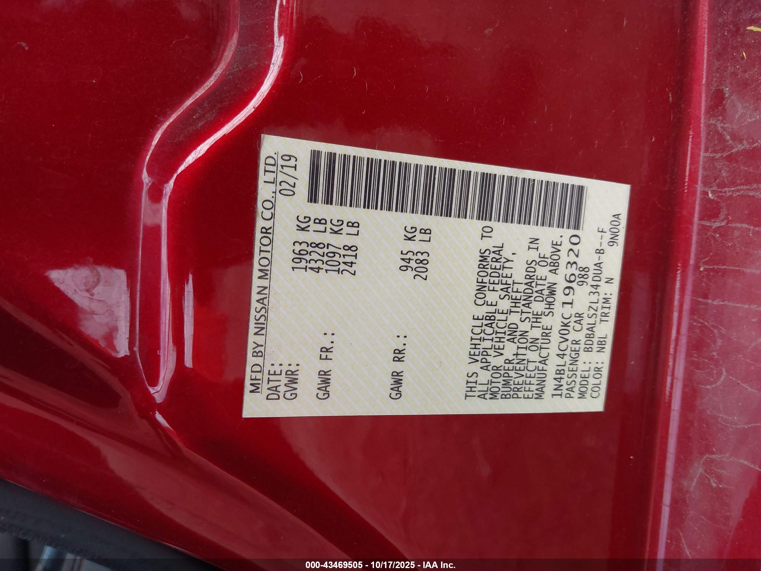 NISSAN ALTIMA image 9