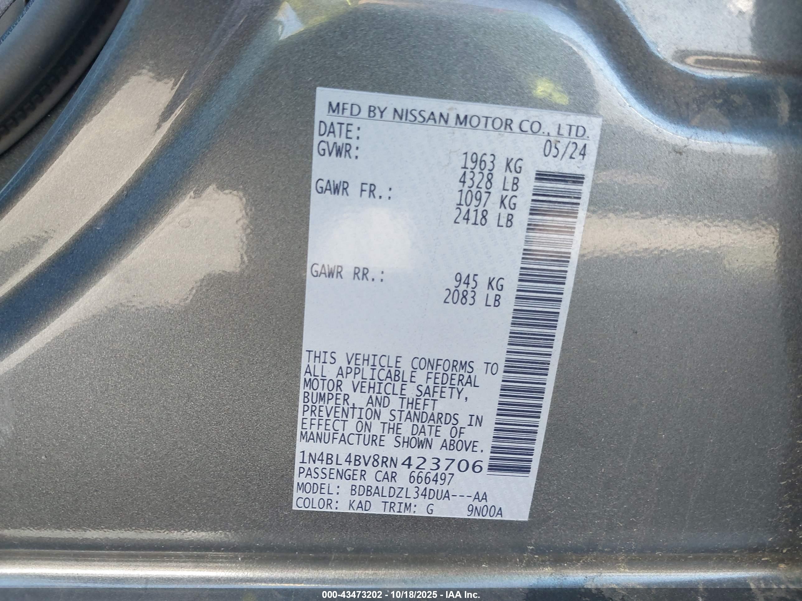 NISSAN ALTIMA image 9