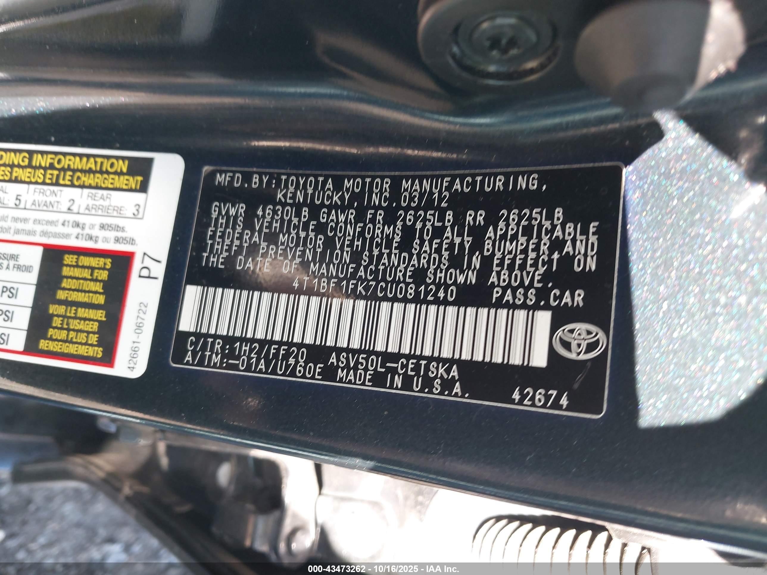 TOYOTA CAMRY image 9