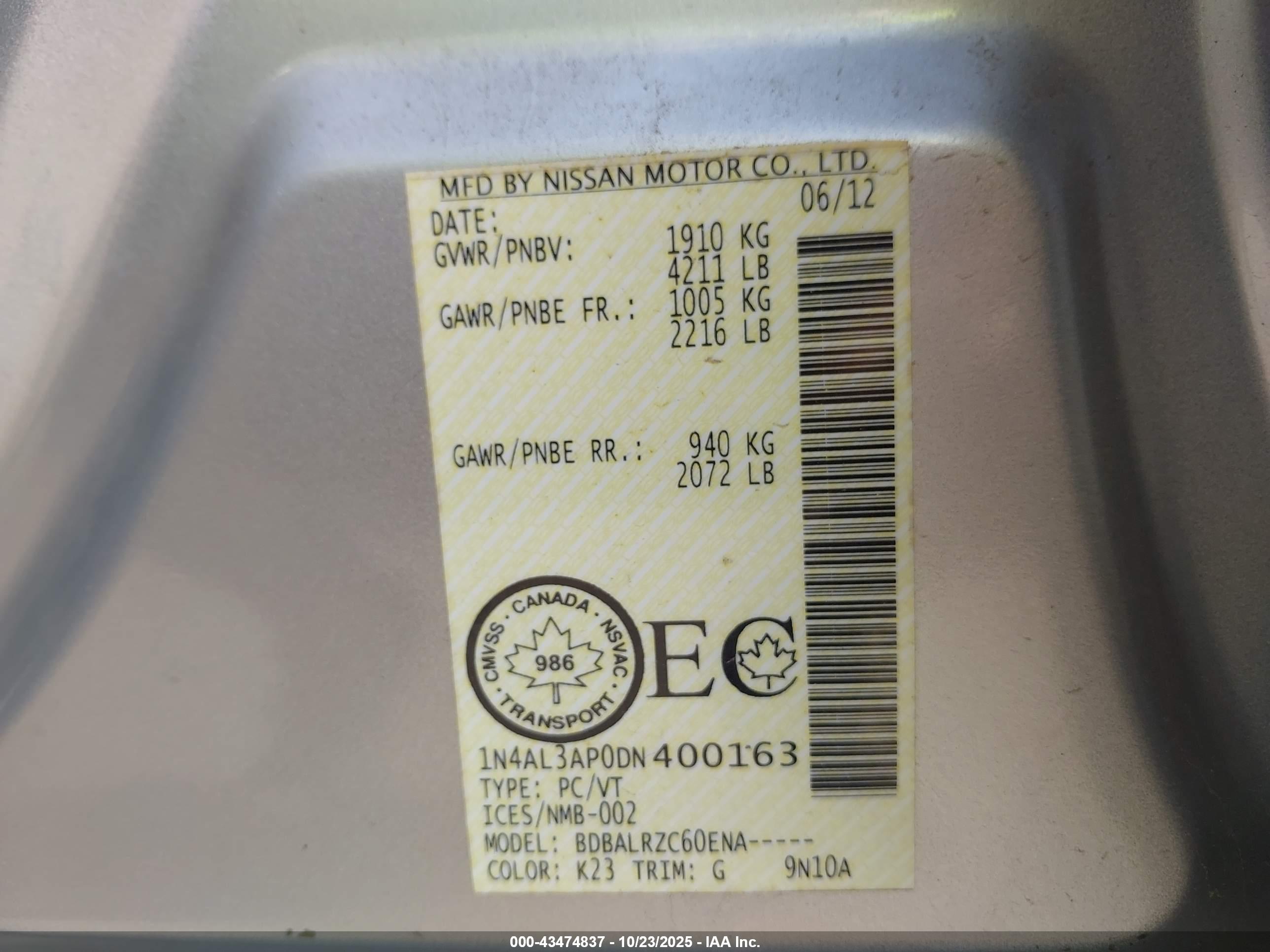 NISSAN ALTIMA image 9