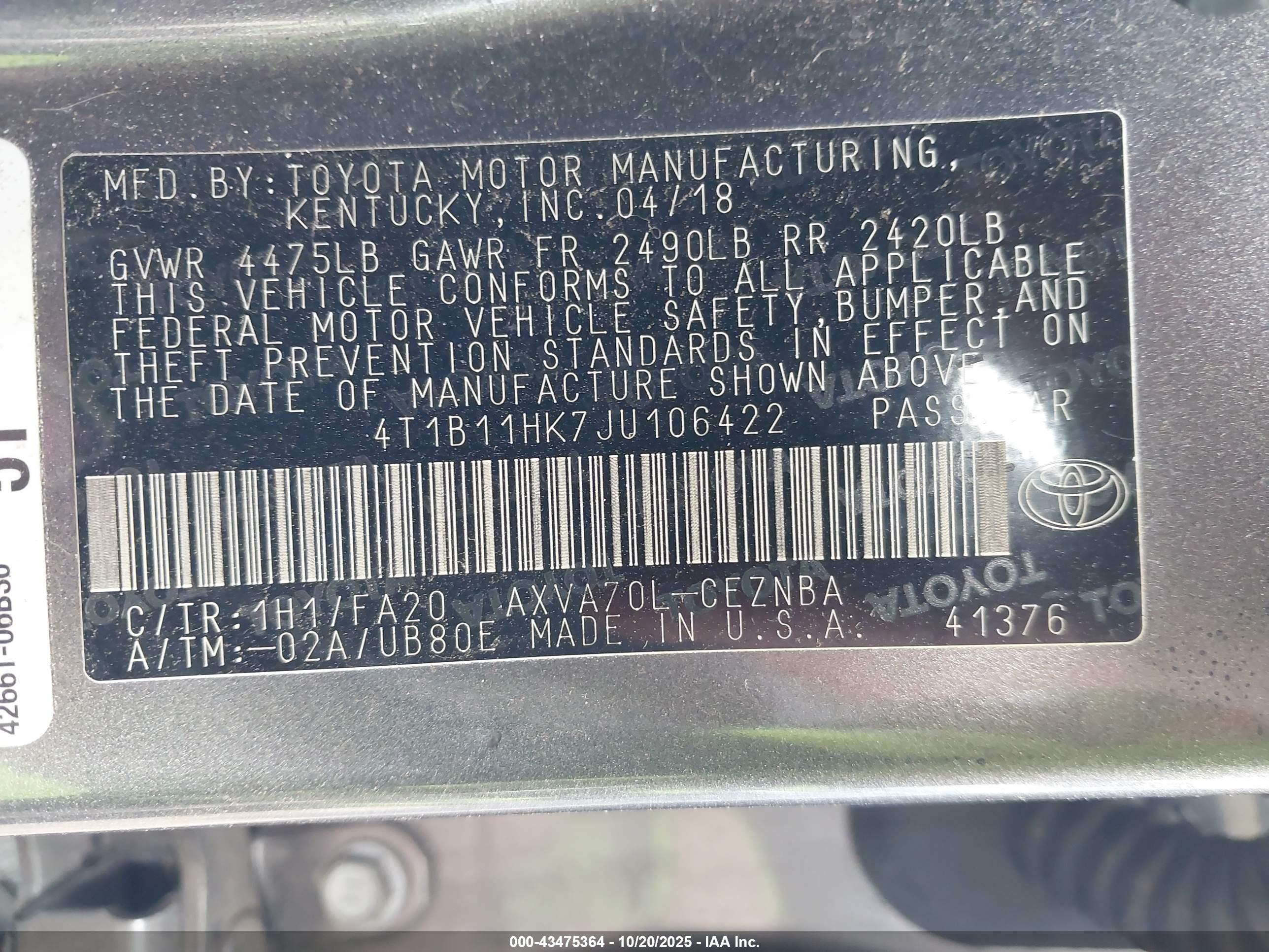 TOYOTA CAMRY image 9