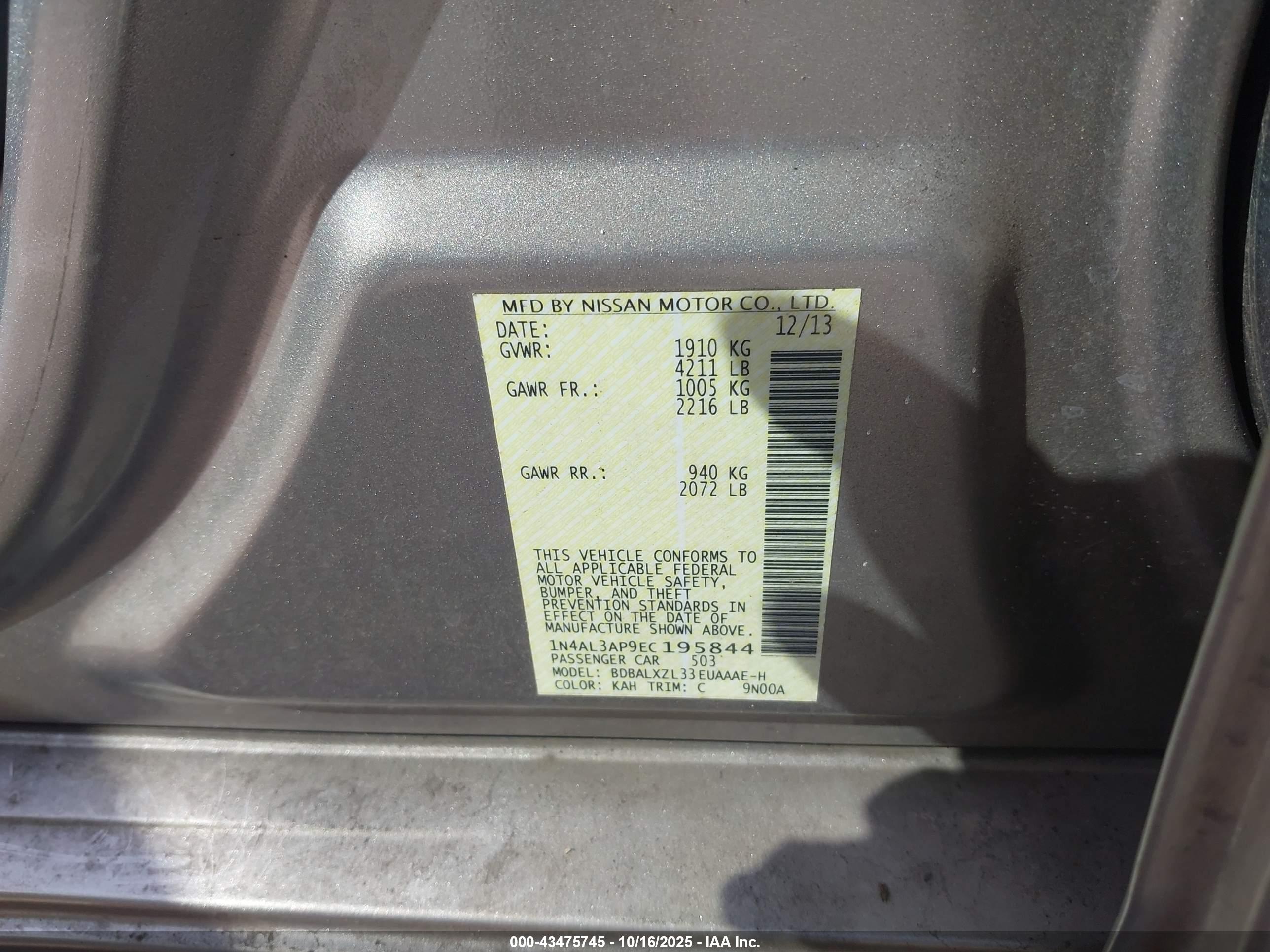 NISSAN ALTIMA image 9