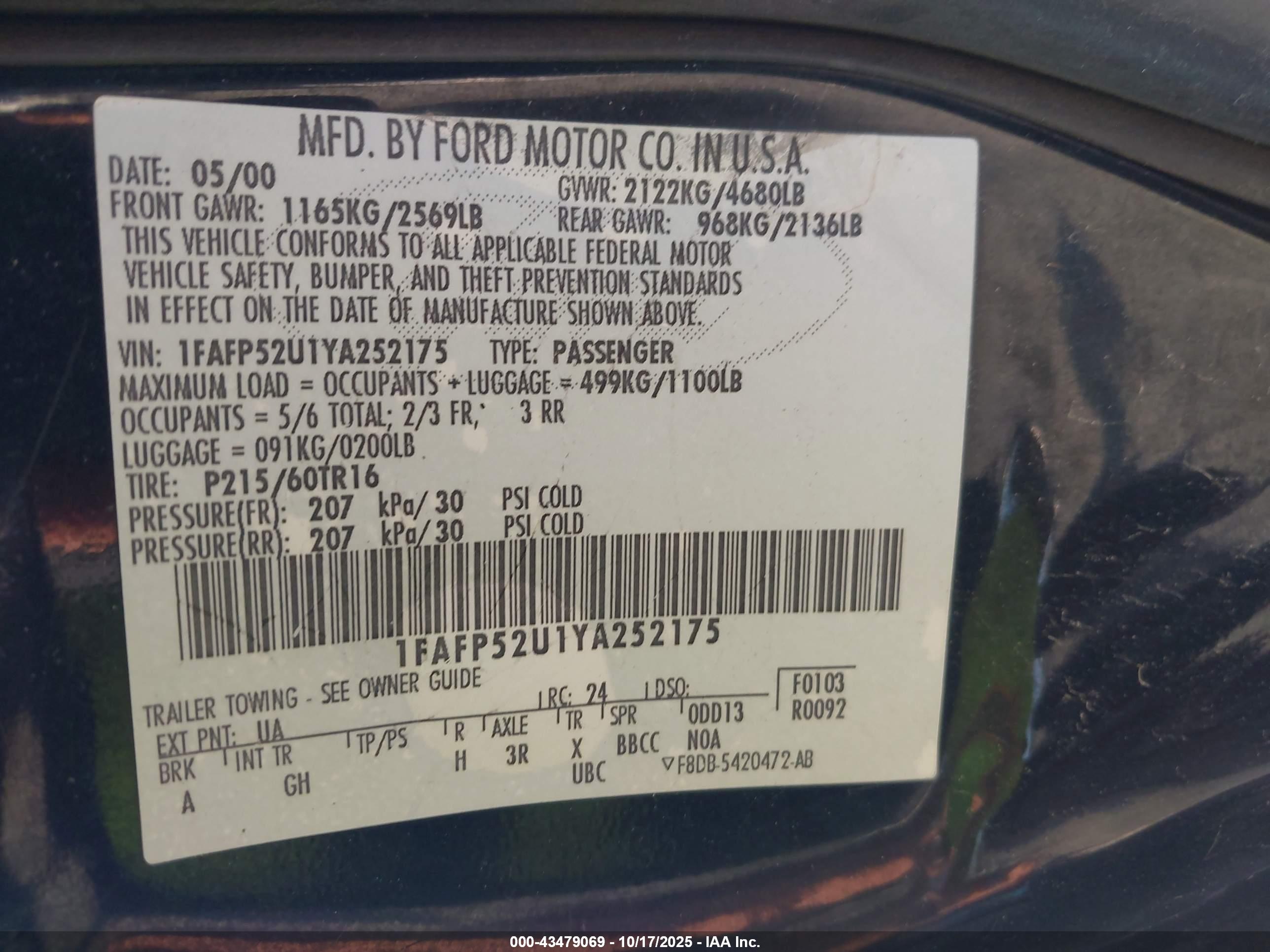 FORD TAURUS image 9