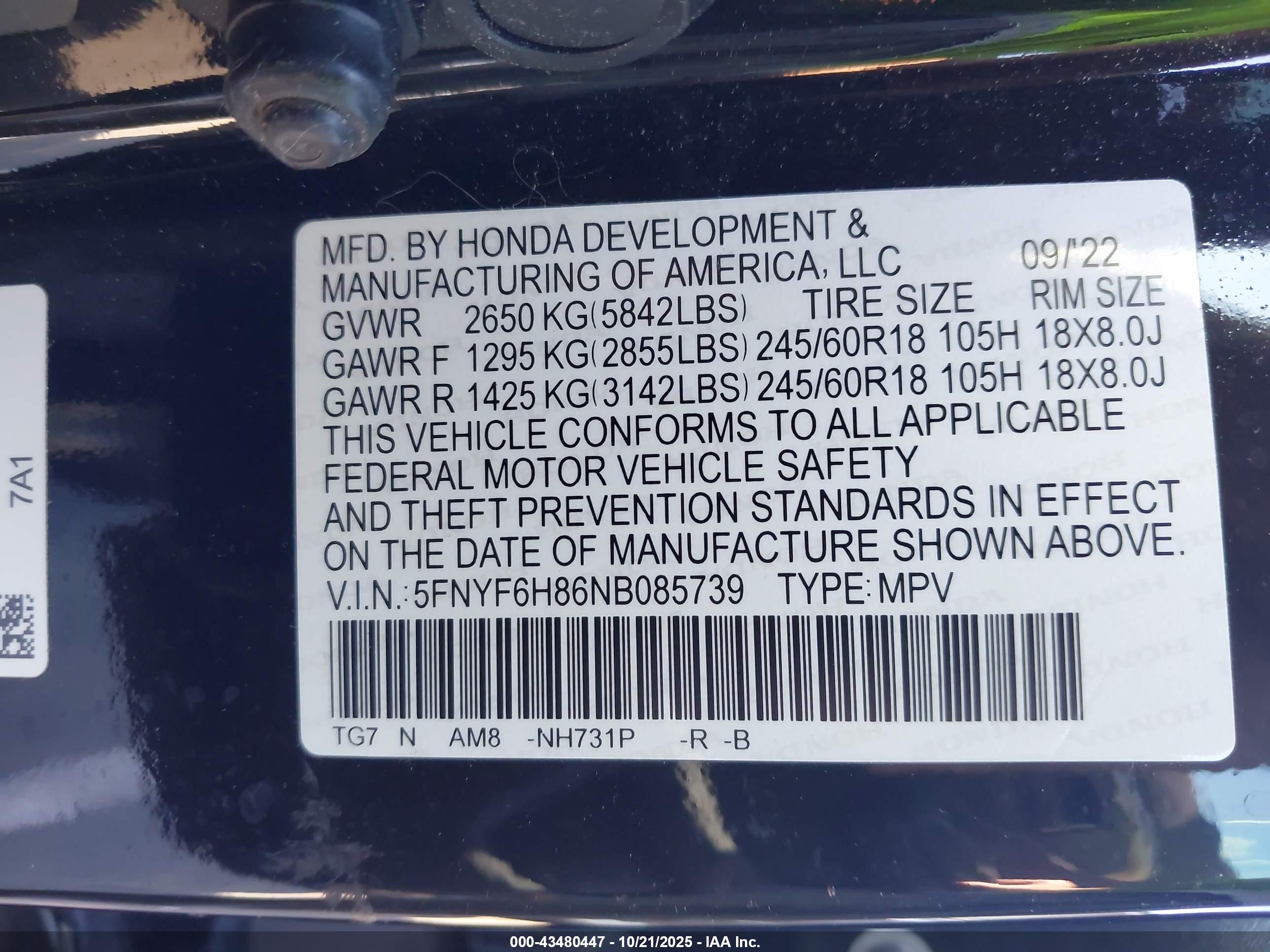 HONDA PILOT image 9