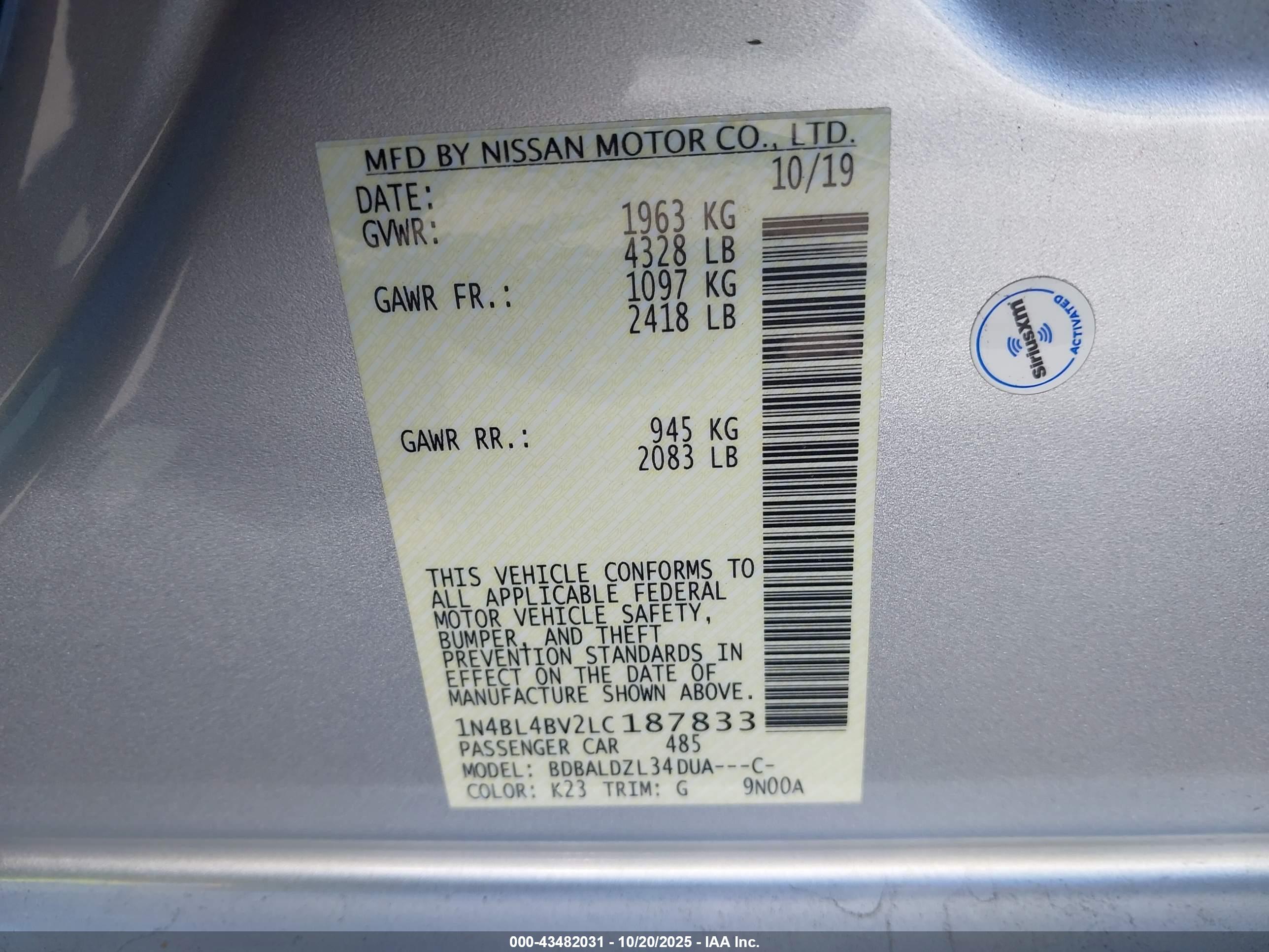 NISSAN ALTIMA image 9