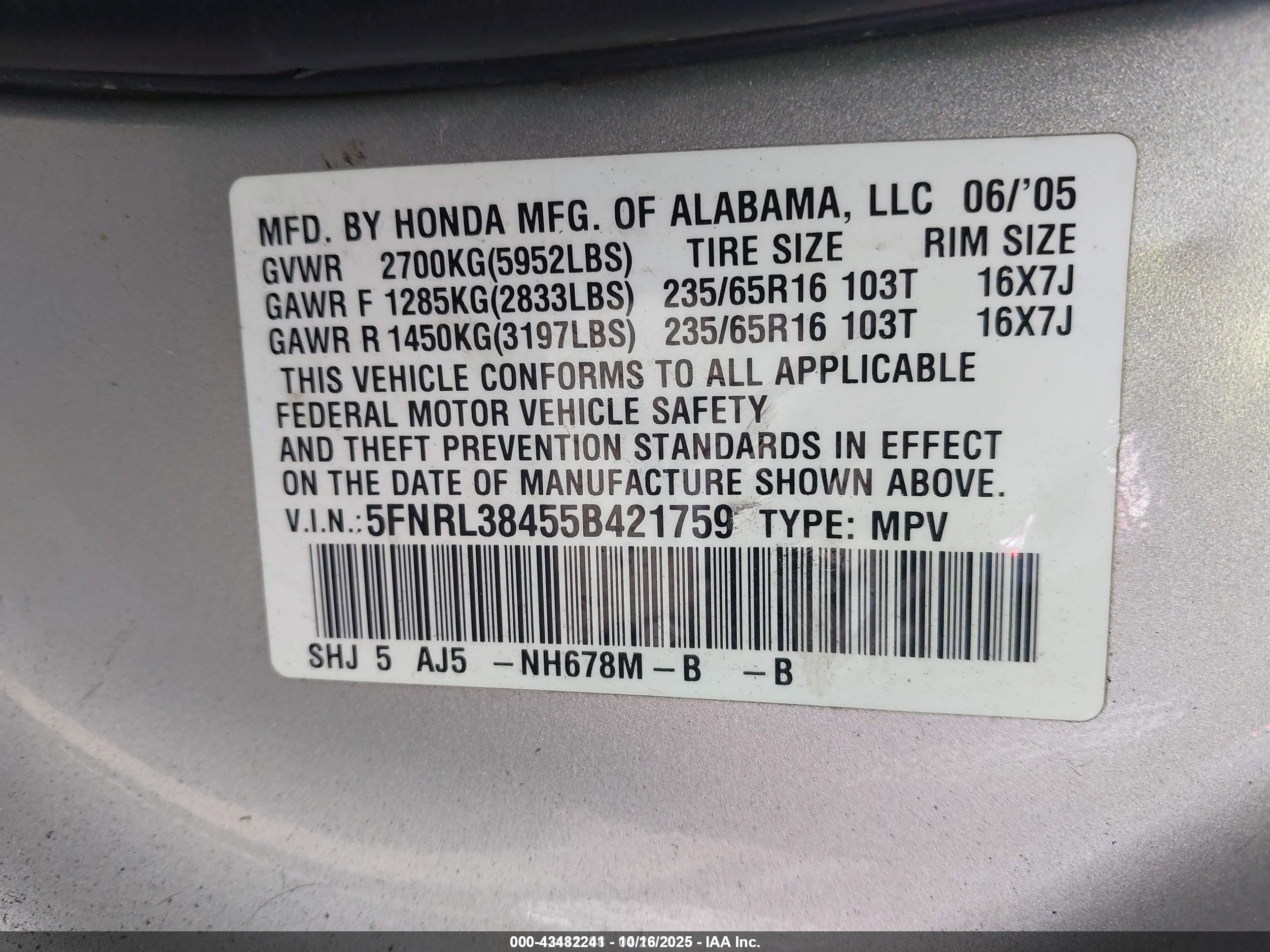 HONDA ODYSSEY image 9