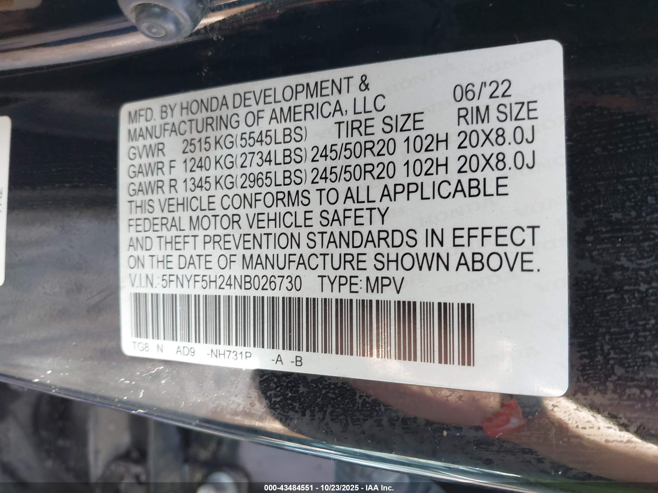HONDA PILOT image 9