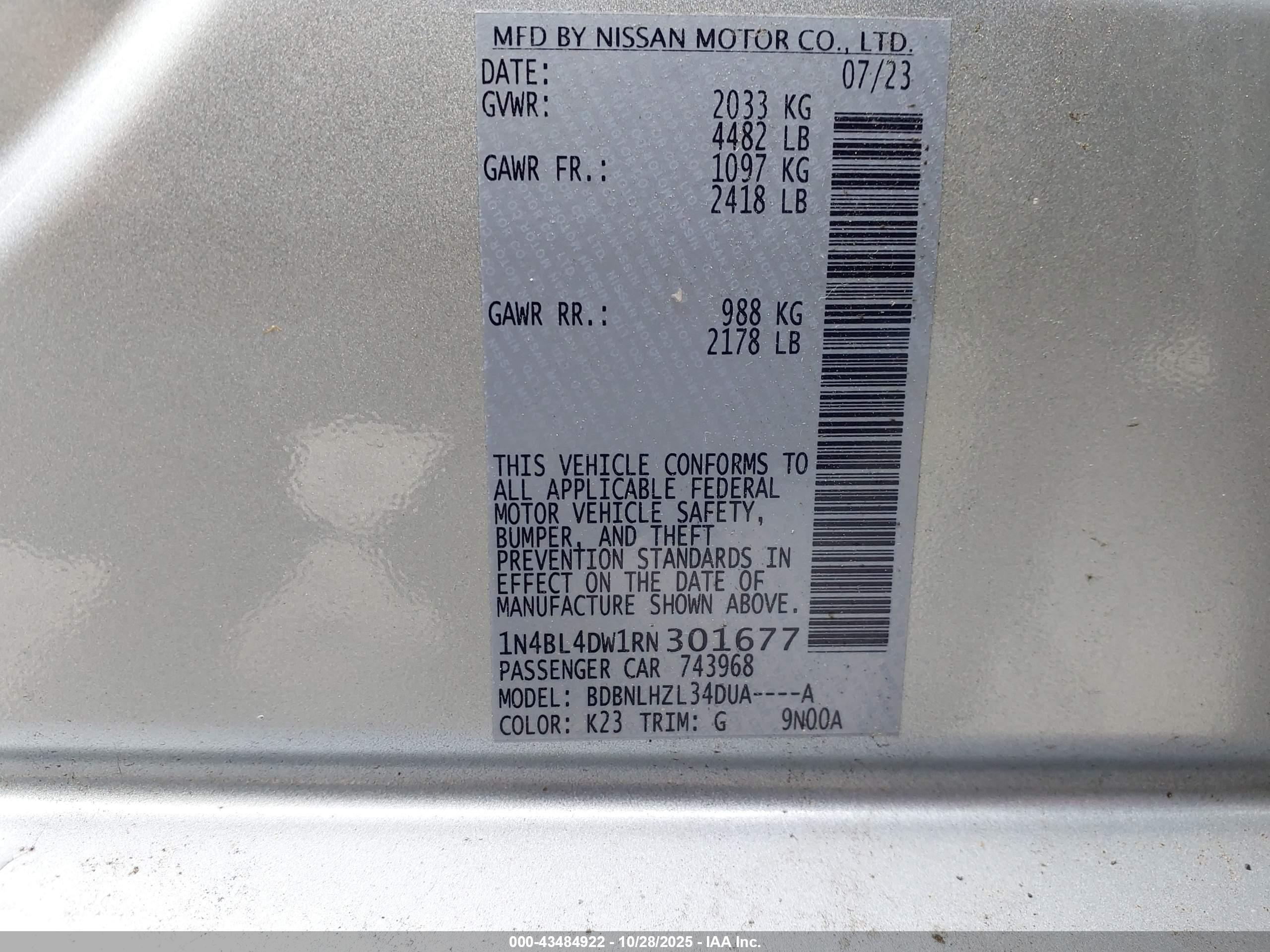 NISSAN ALTIMA image 9