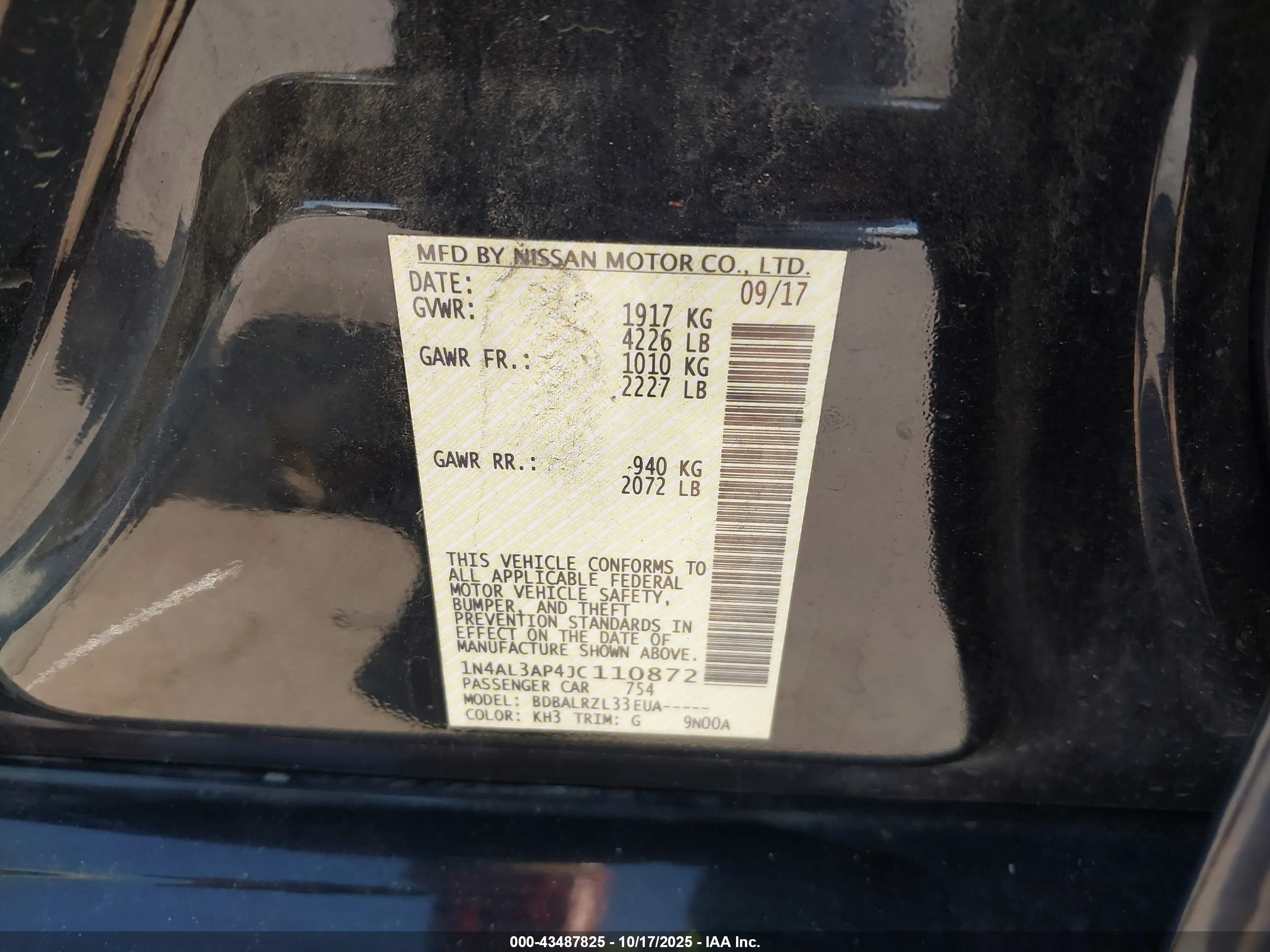 NISSAN ALTIMA image 9