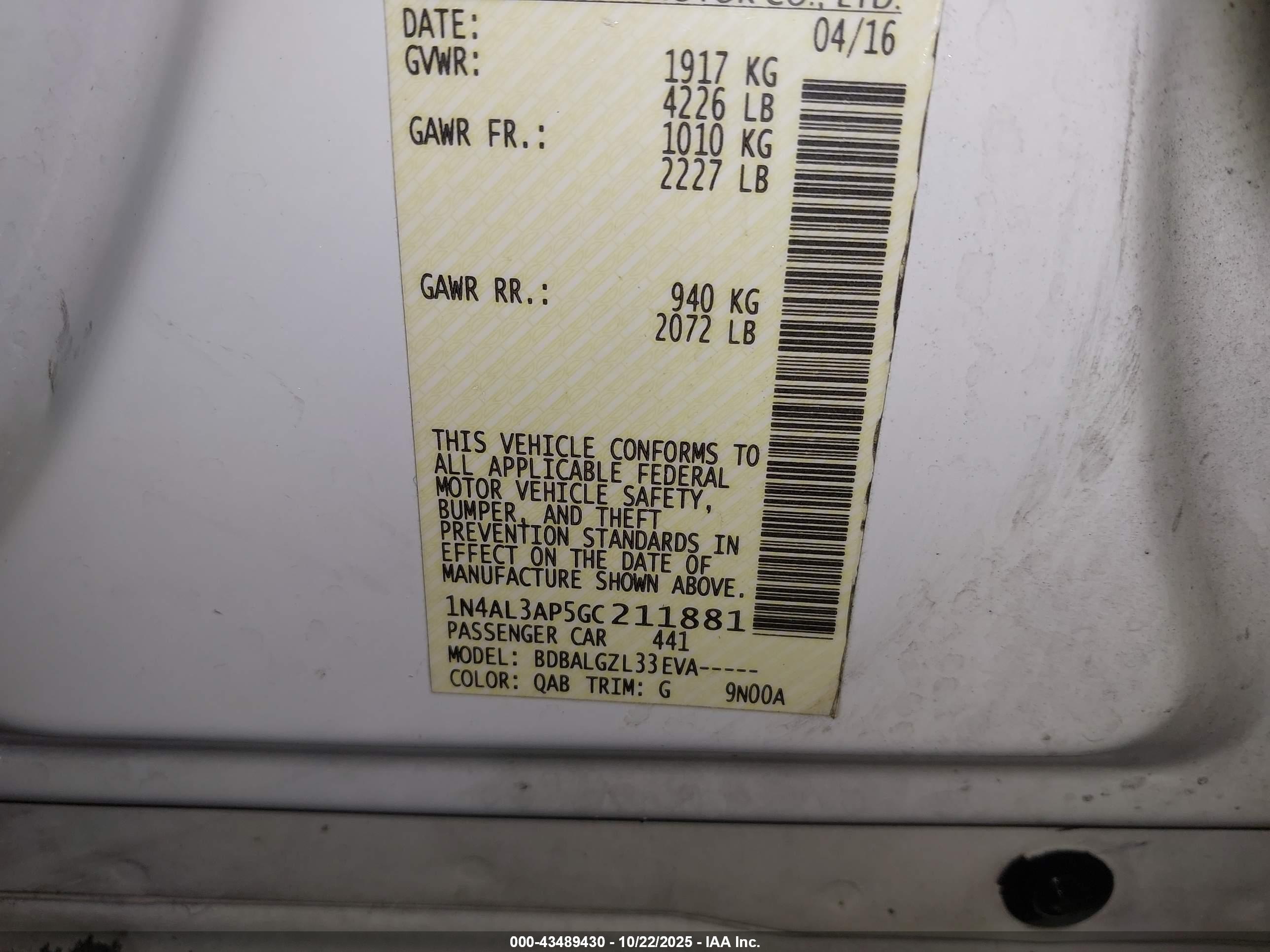 NISSAN ALTIMA image 9