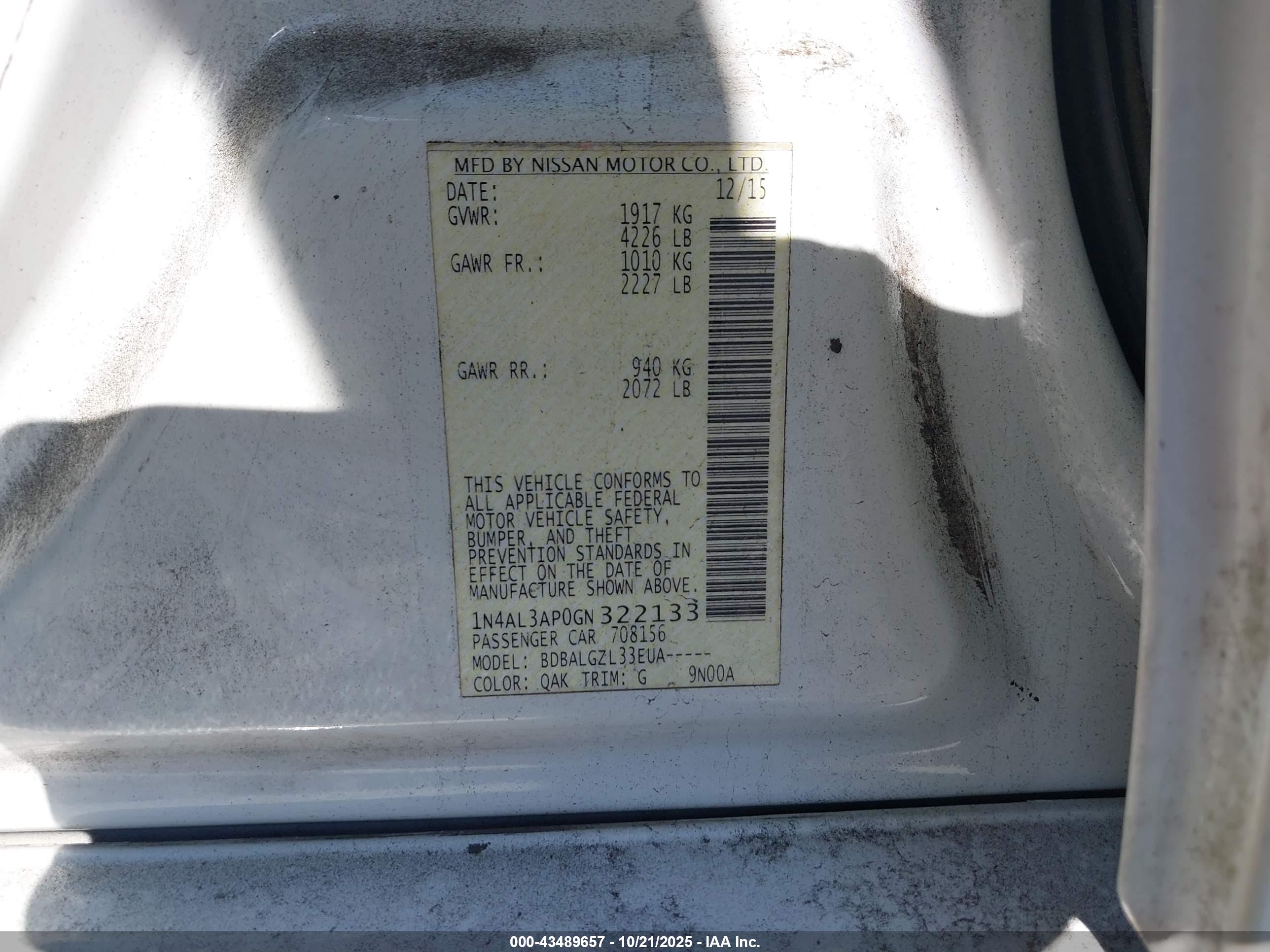NISSAN ALTIMA image 9