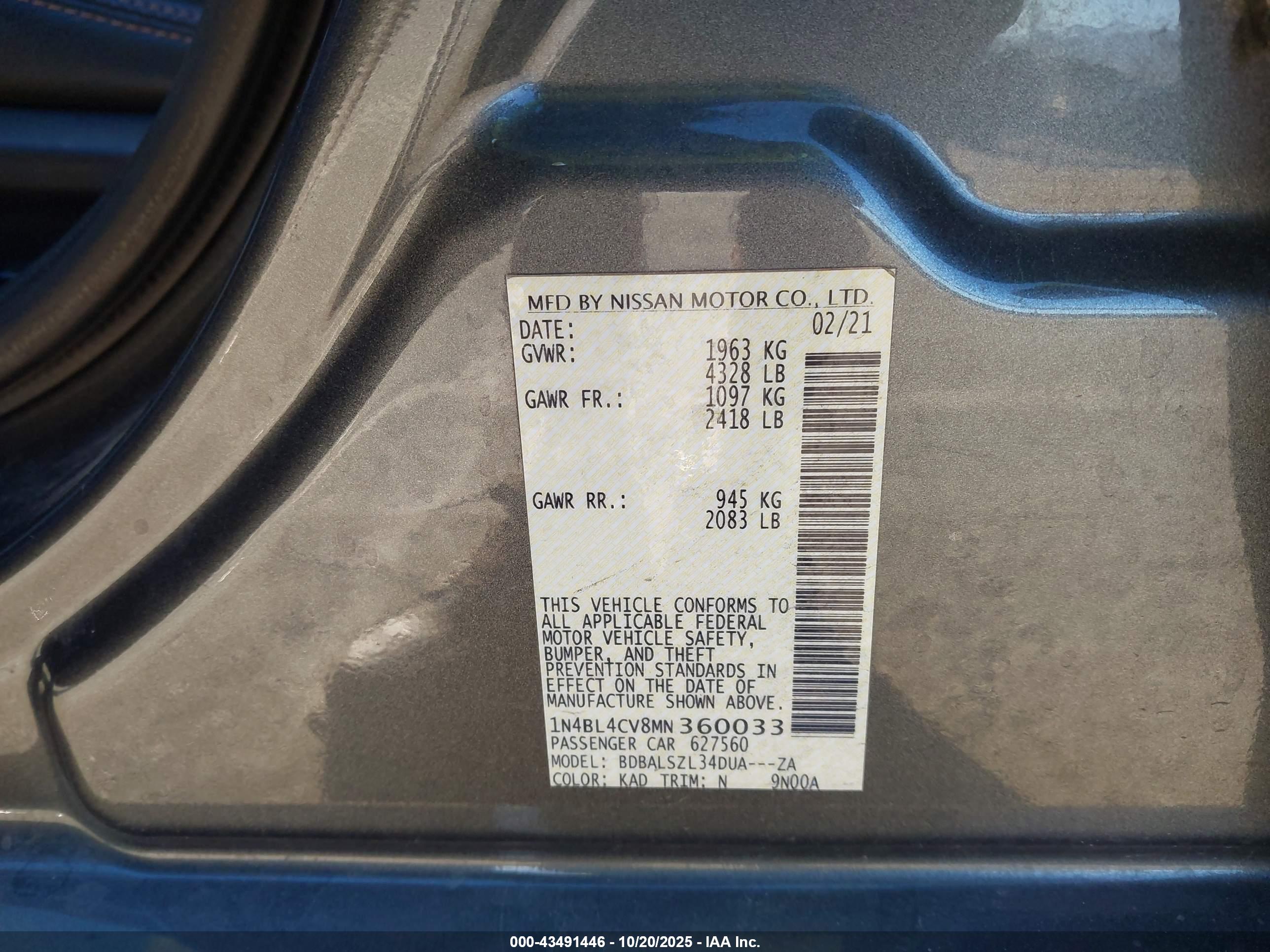 NISSAN ALTIMA image 9