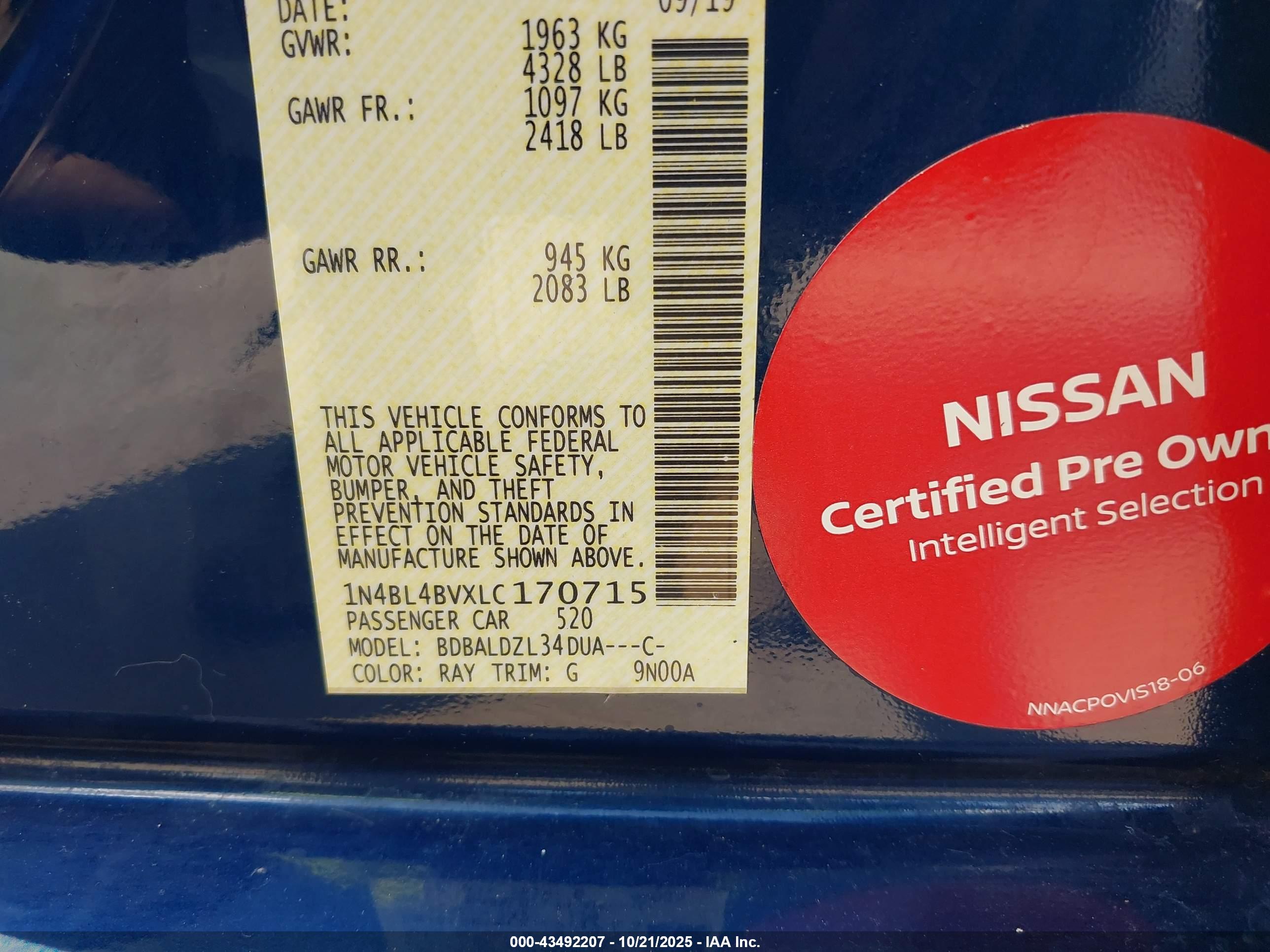 NISSAN ALTIMA image 9