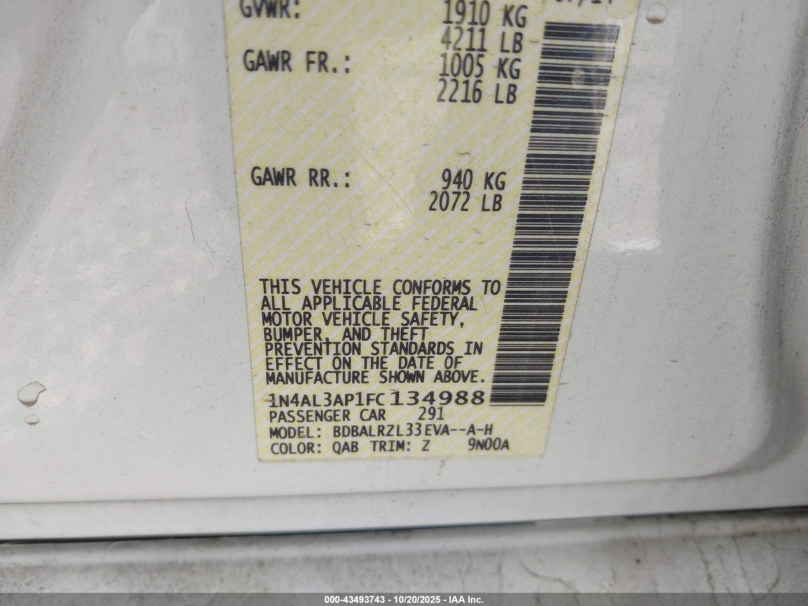 NISSAN ALTIMA image 9