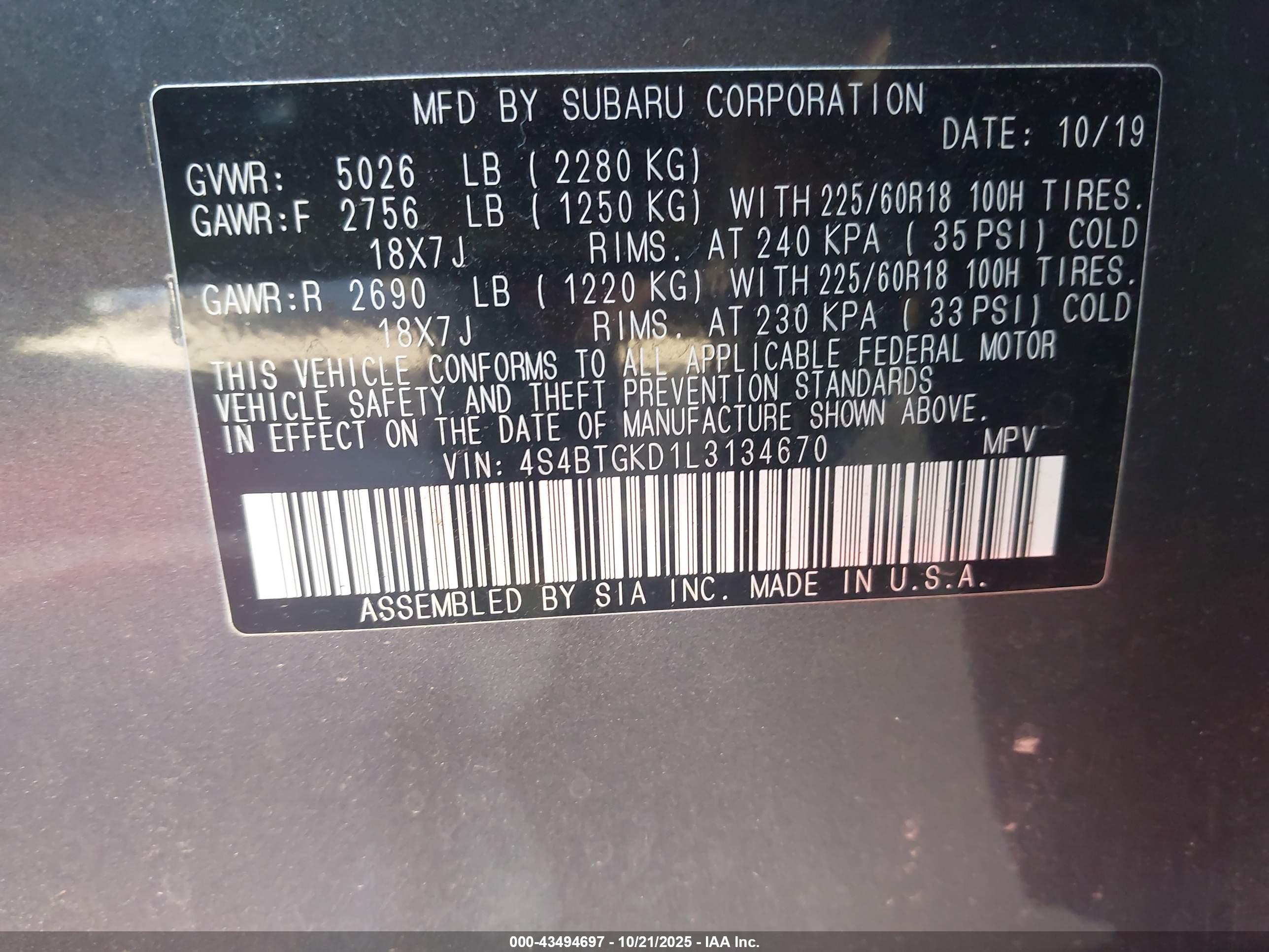 SUBARU OUTBACK image 9