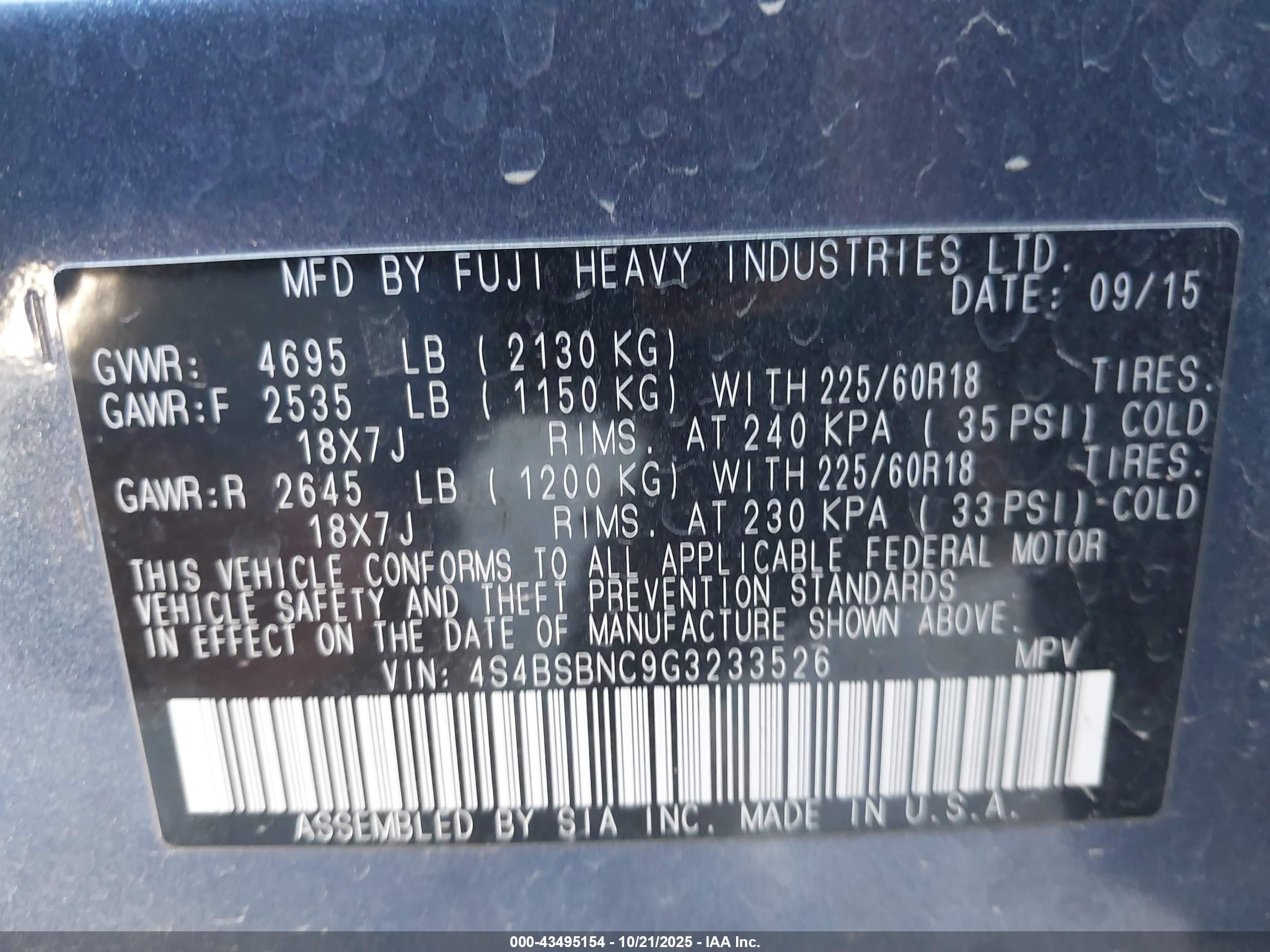 SUBARU OUTBACK image 9