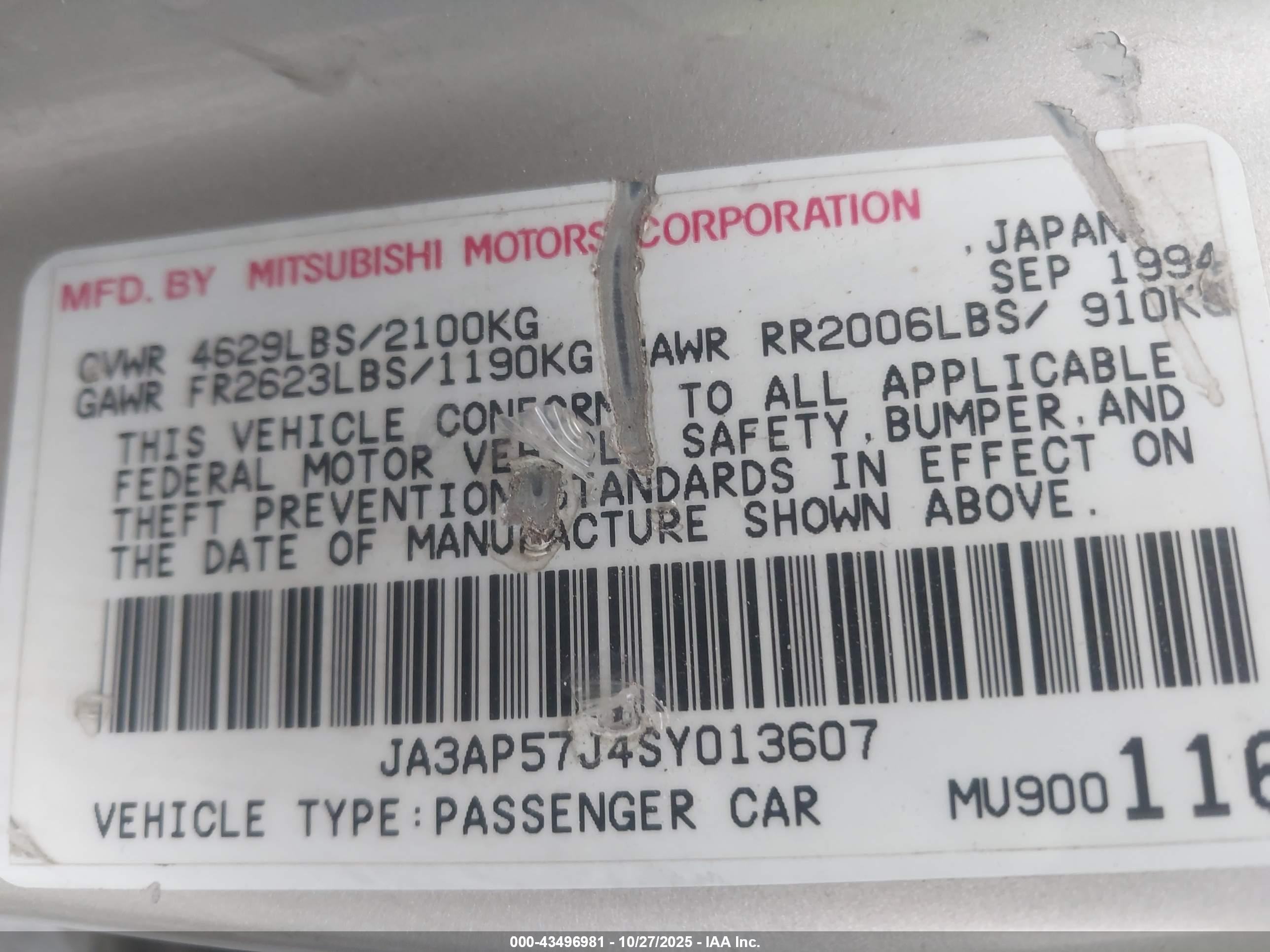 MITSUBISHI DIAMANTE image 9