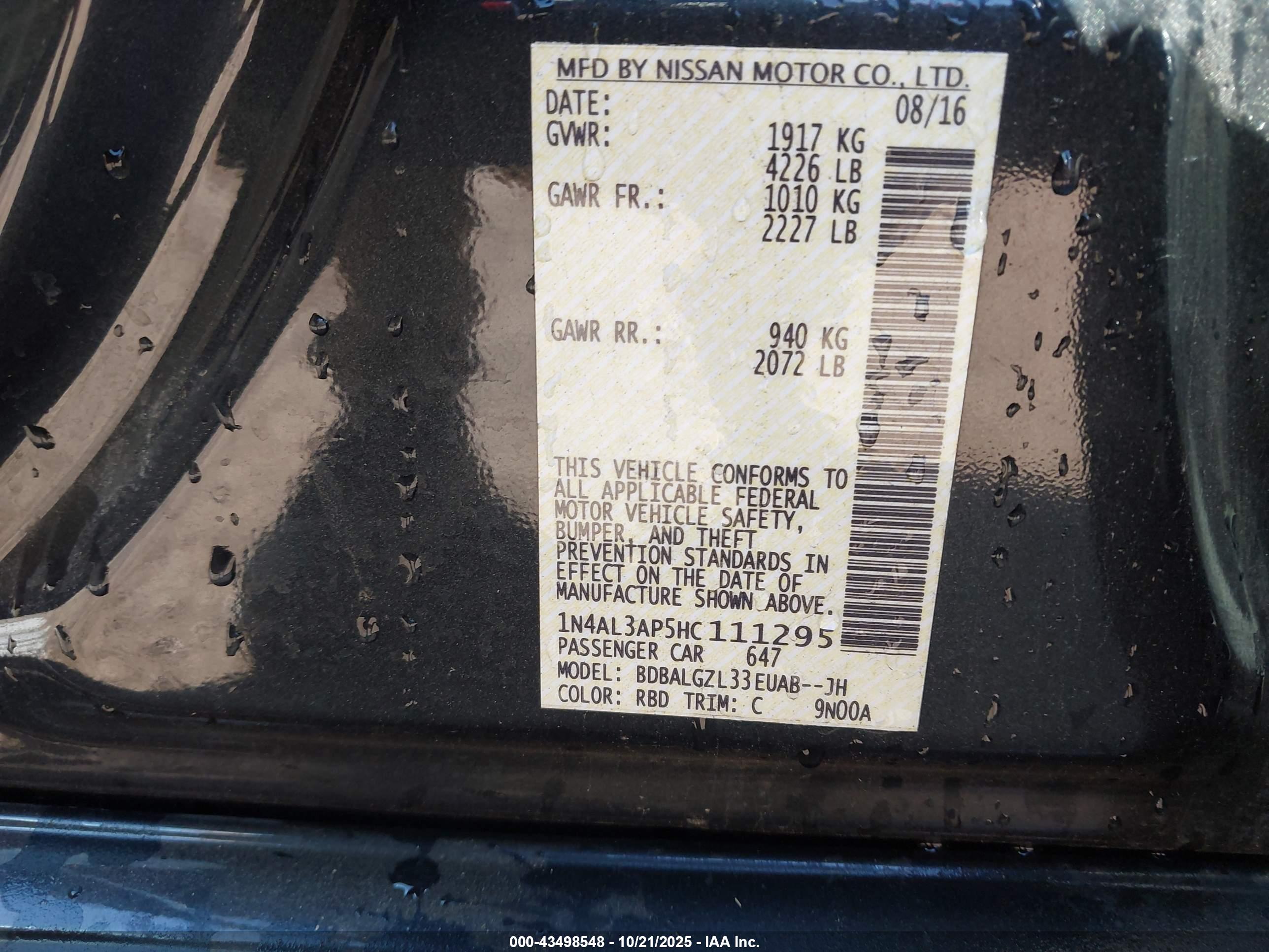 NISSAN ALTIMA image 9