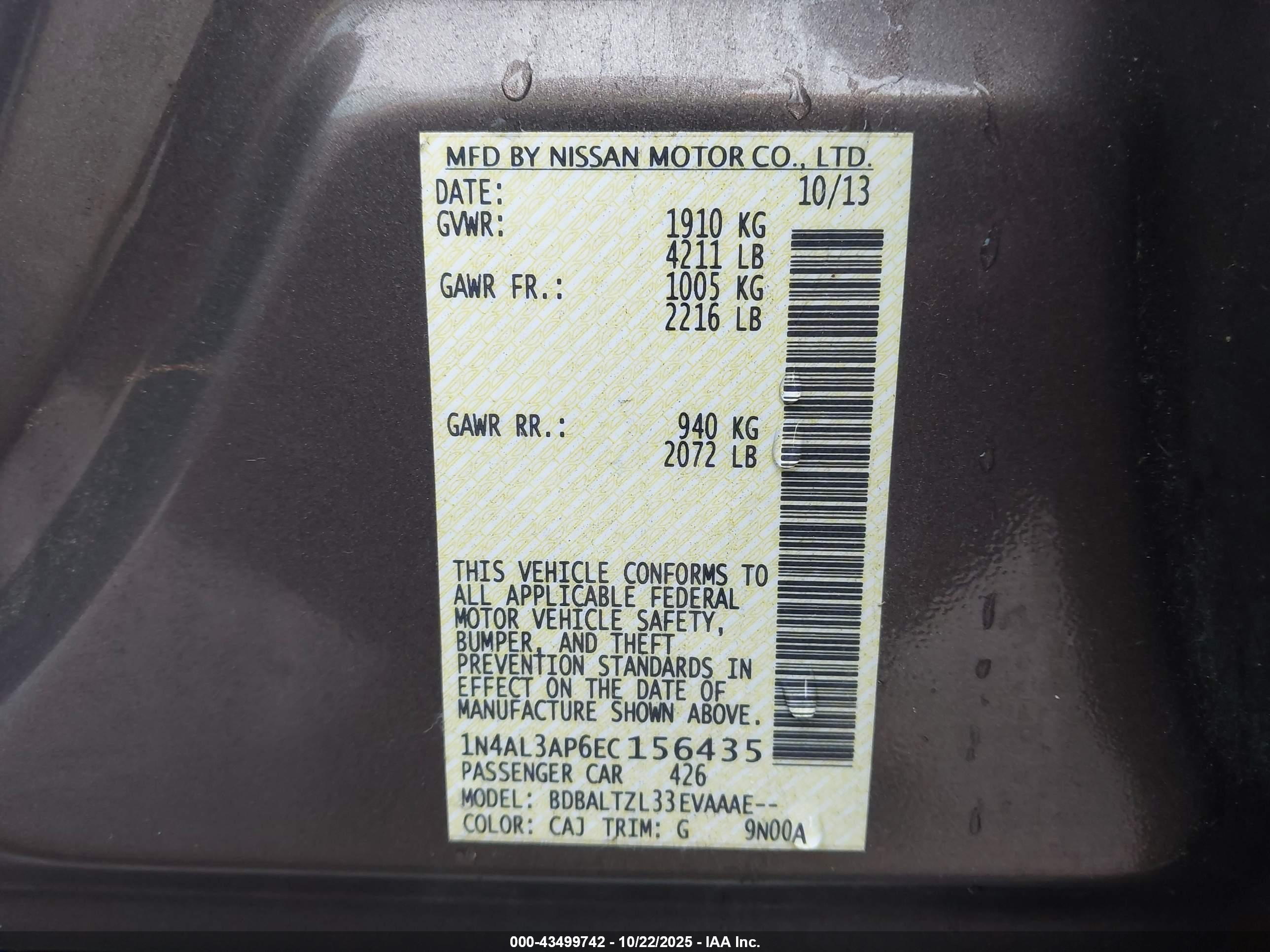 NISSAN ALTIMA image 9