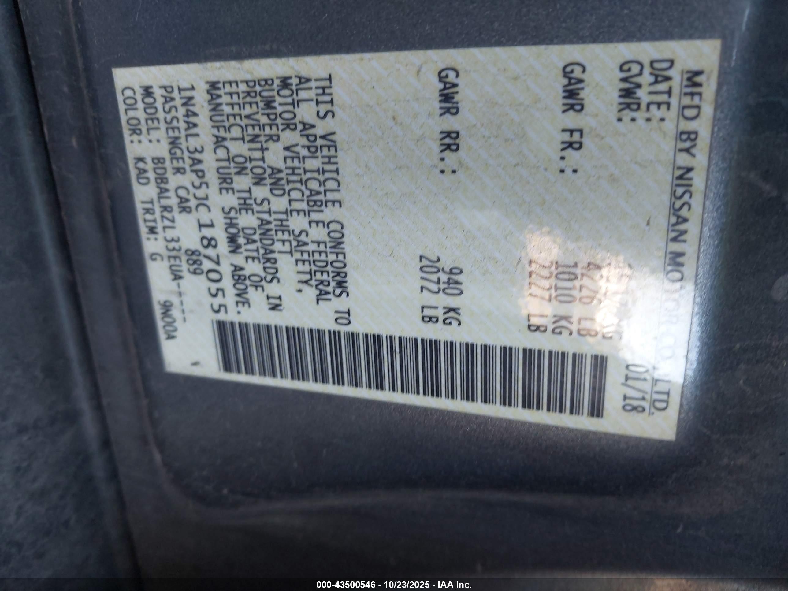 NISSAN ALTIMA image 9