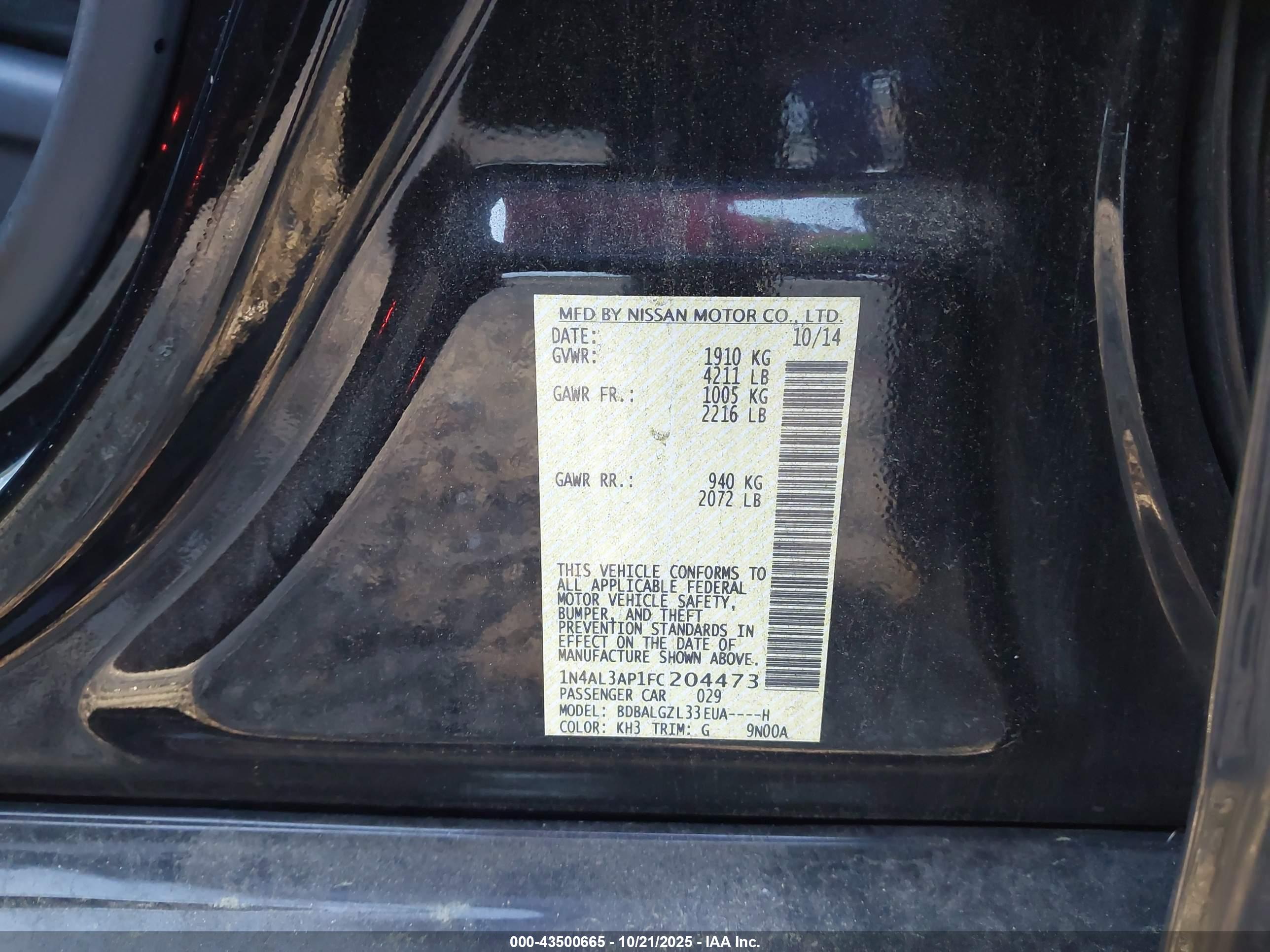 NISSAN ALTIMA image 9