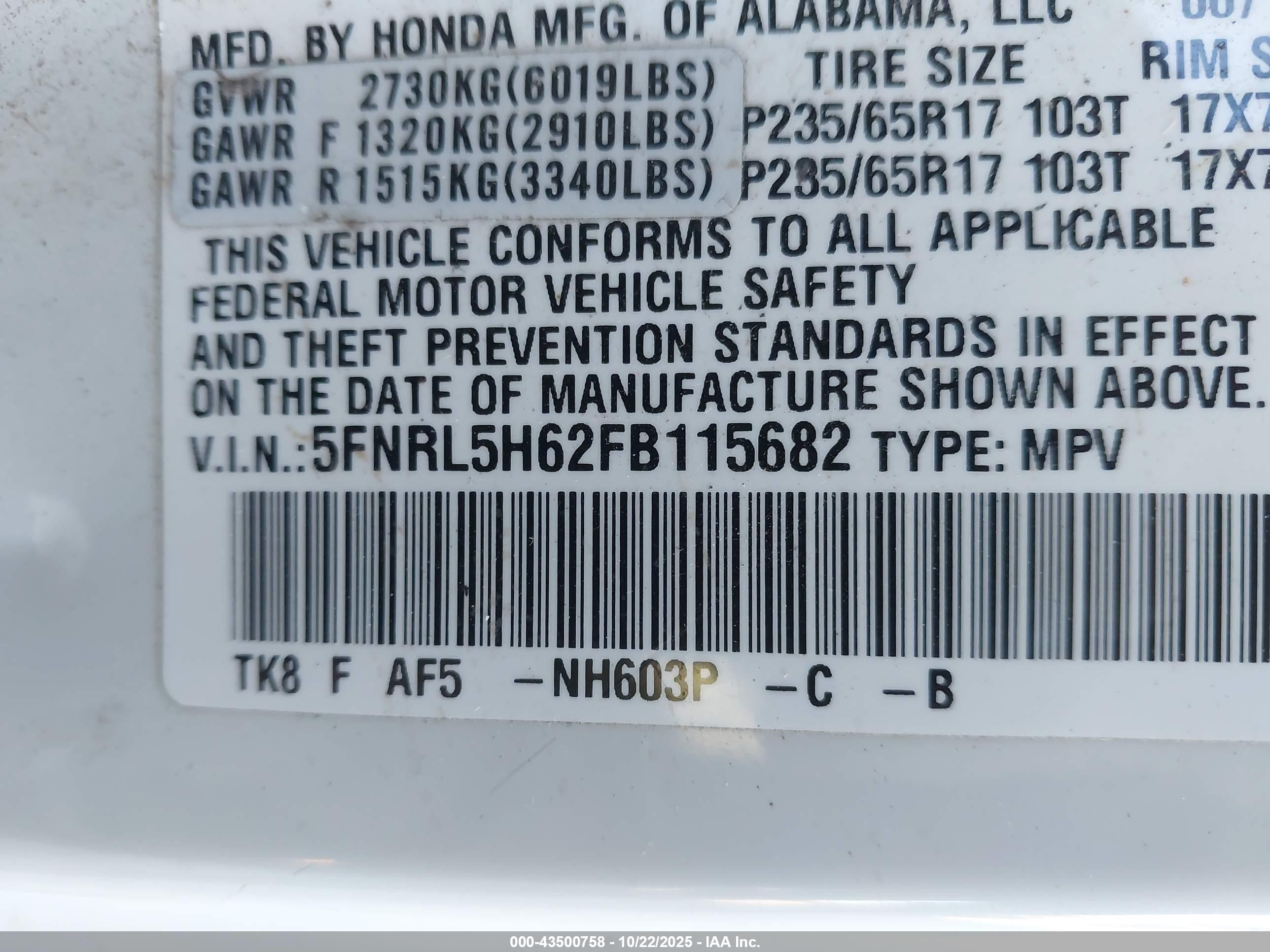 HONDA ODYSSEY image 9