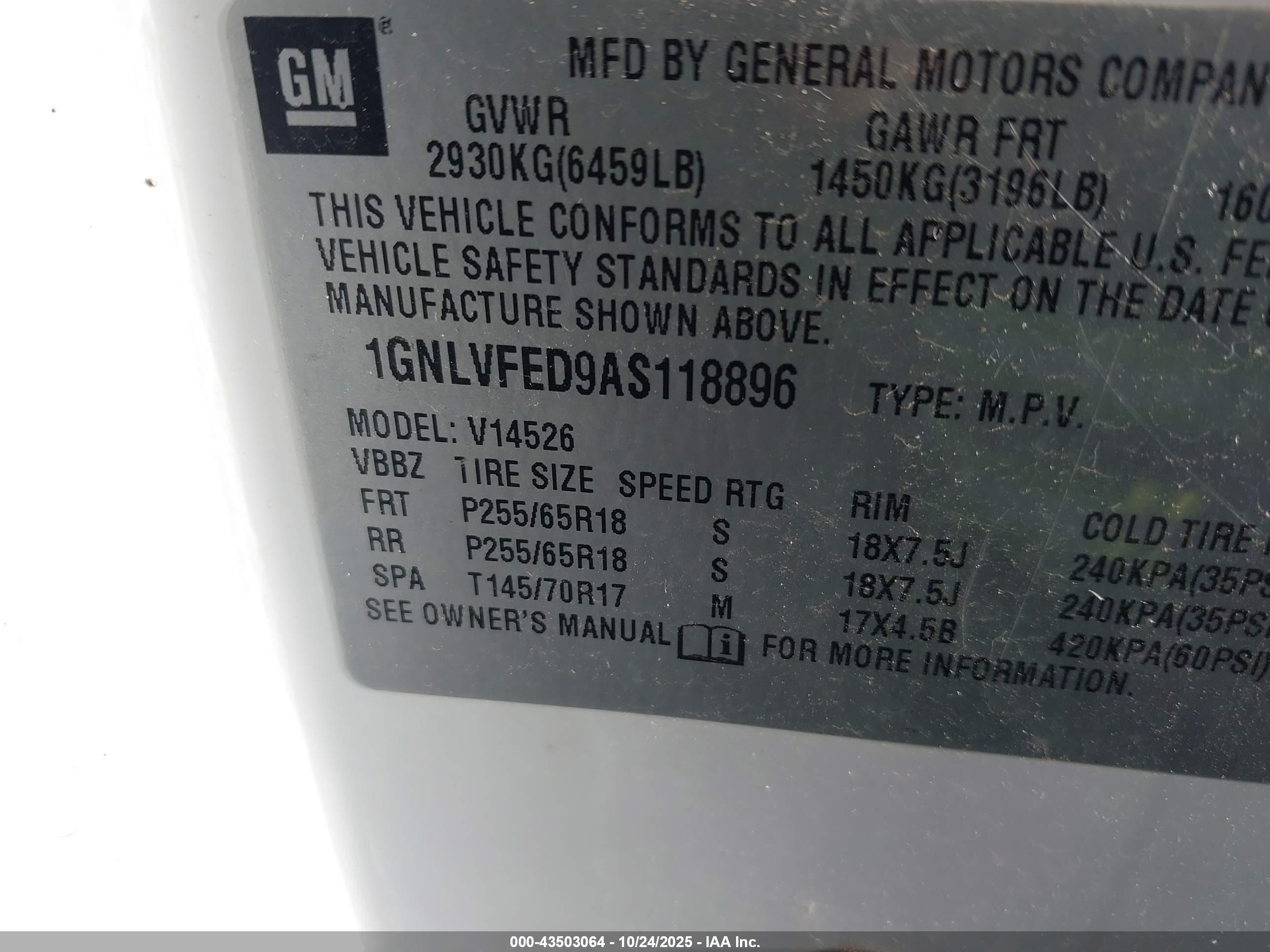 CHEVROLET TRAVERSE image 9