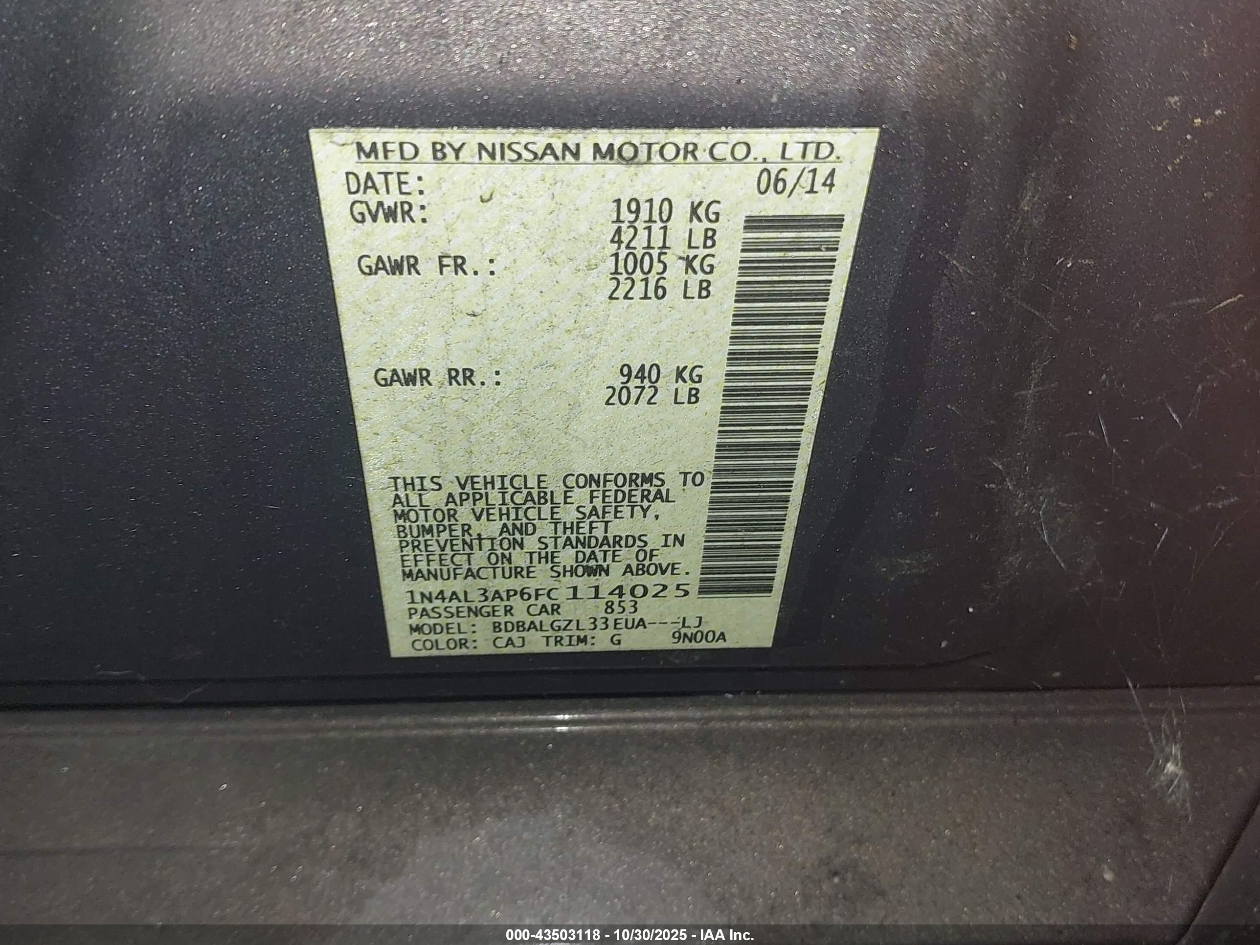 NISSAN ALTIMA image 9