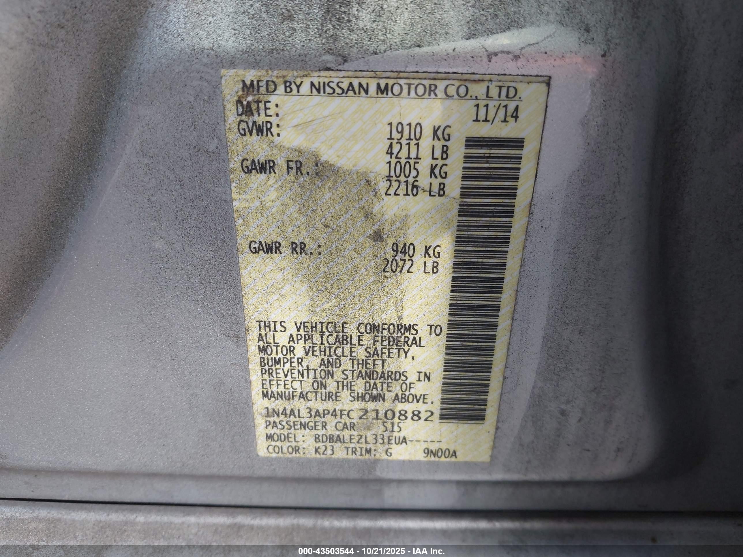 NISSAN ALTIMA image 9