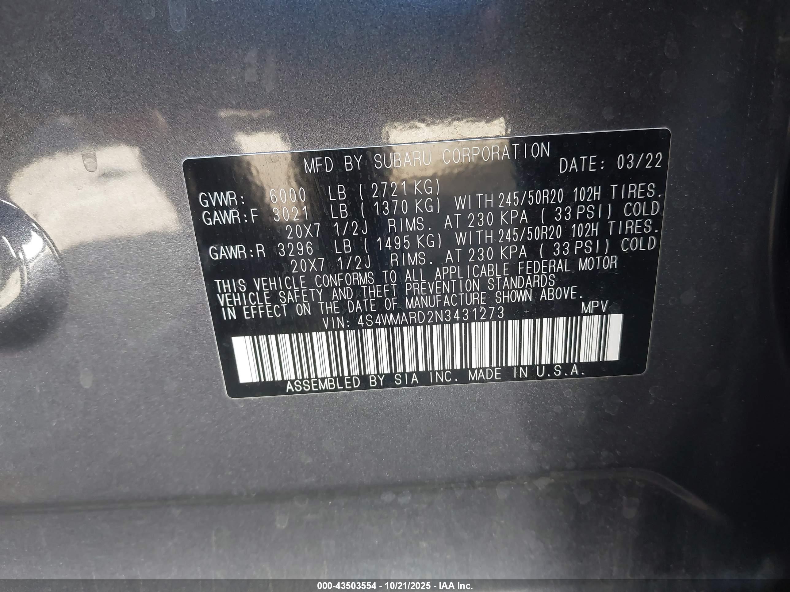 SUBARU ASCENT image 9