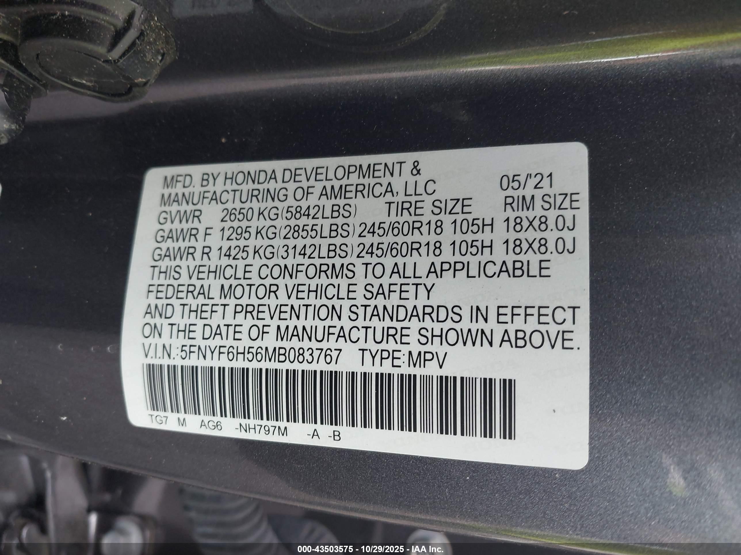 HONDA PILOT image 9