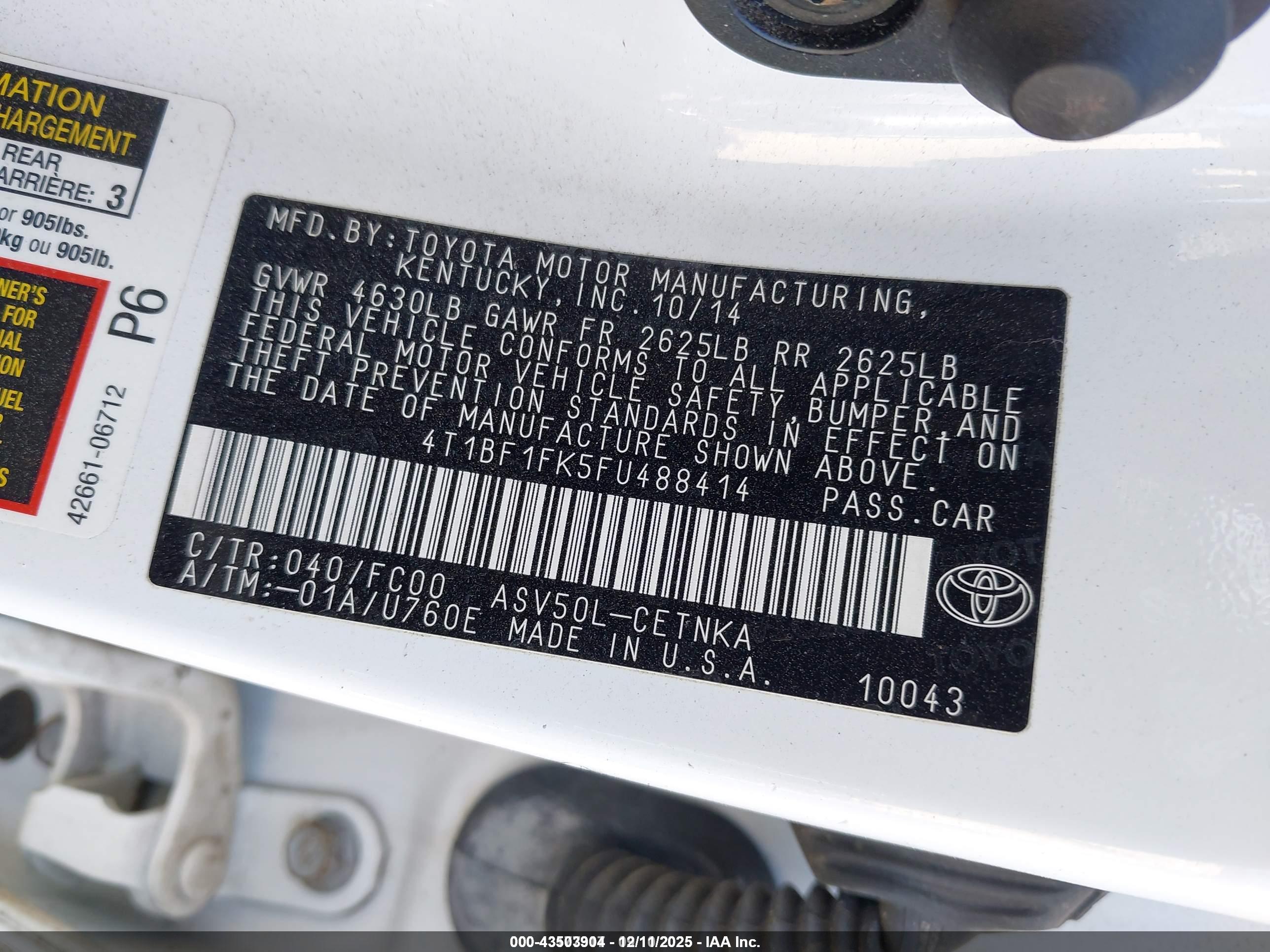 TOYOTA CAMRY image 9