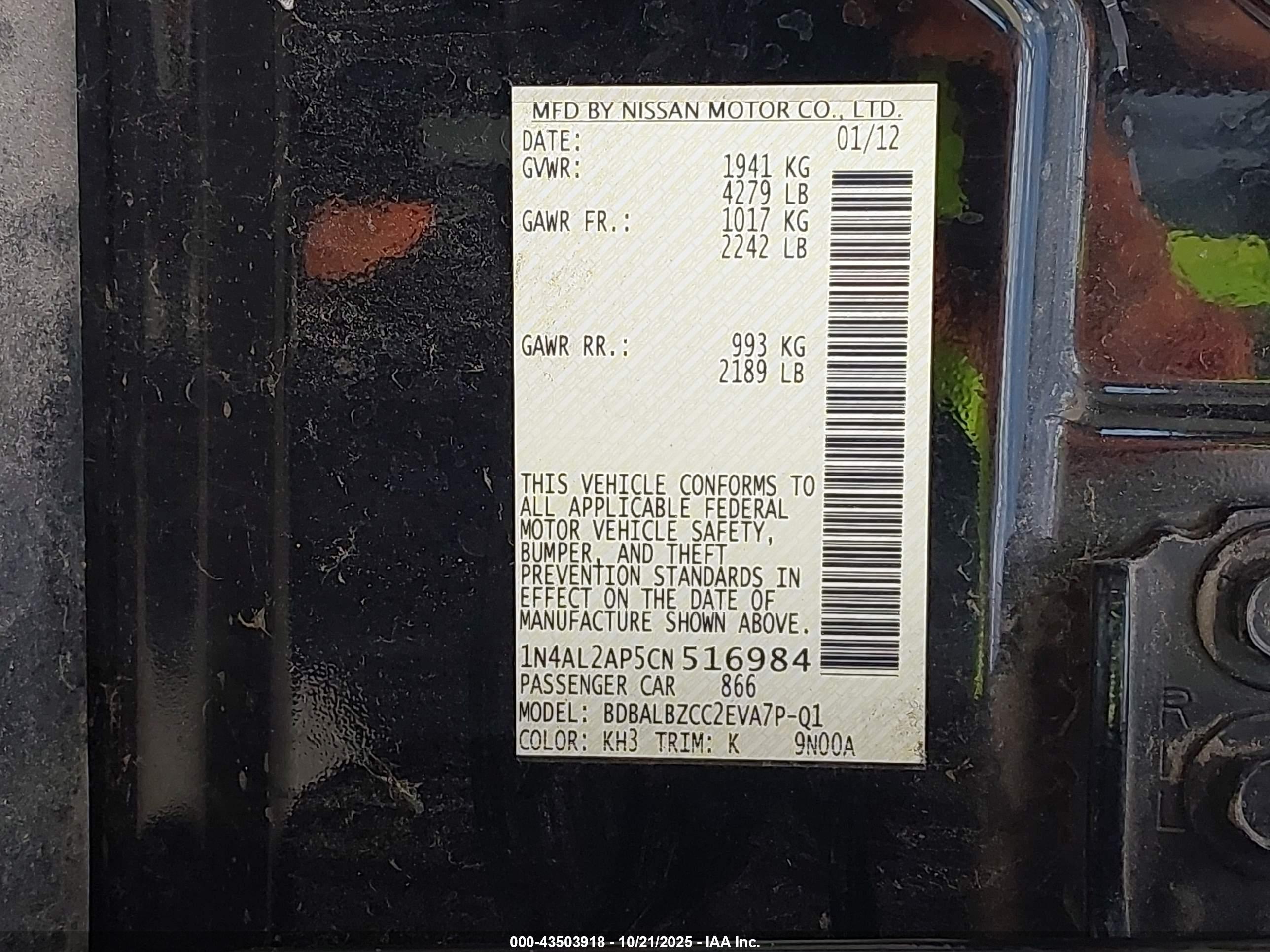 NISSAN ALTIMA image 9
