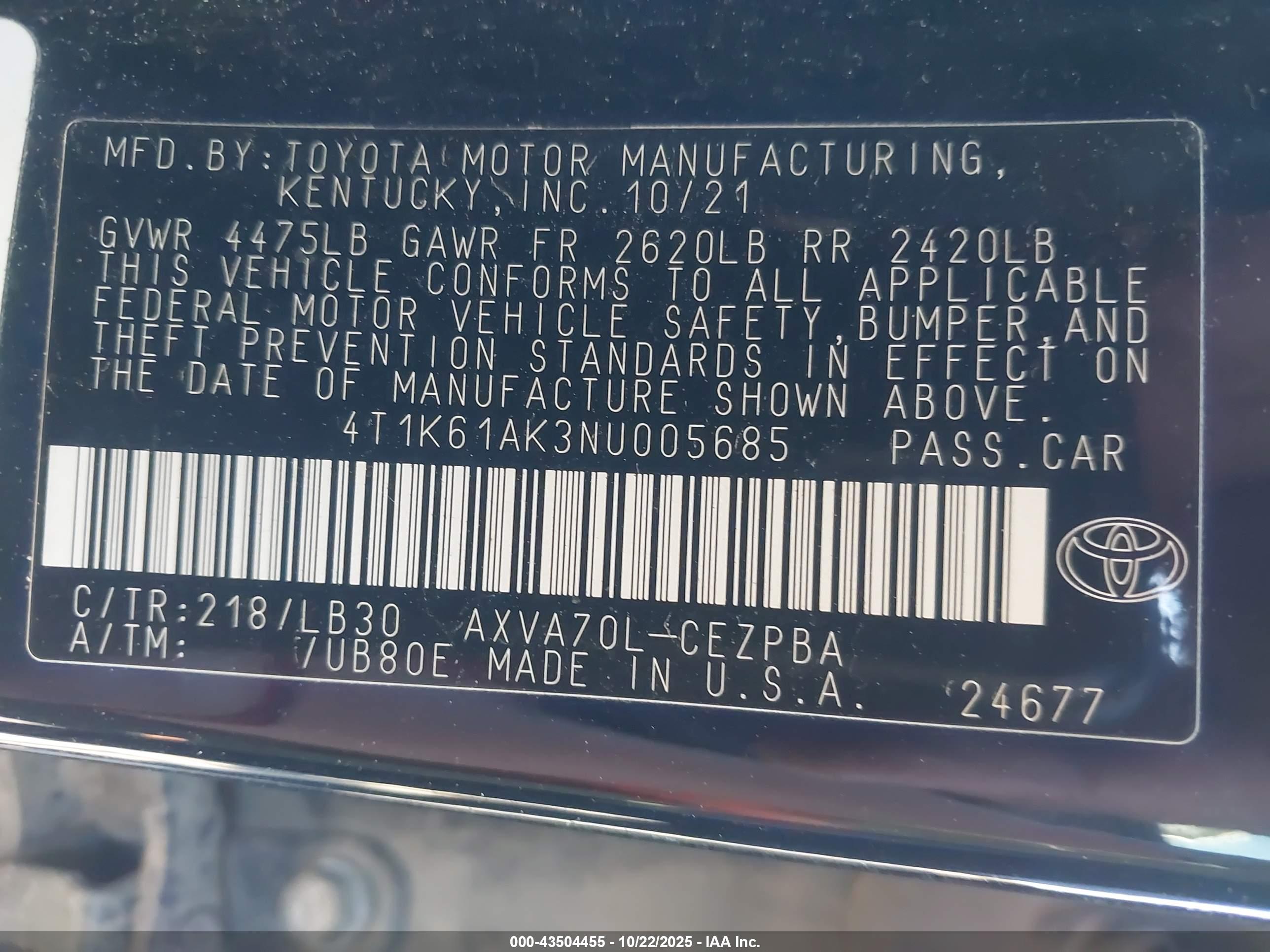 TOYOTA CAMRY image 9