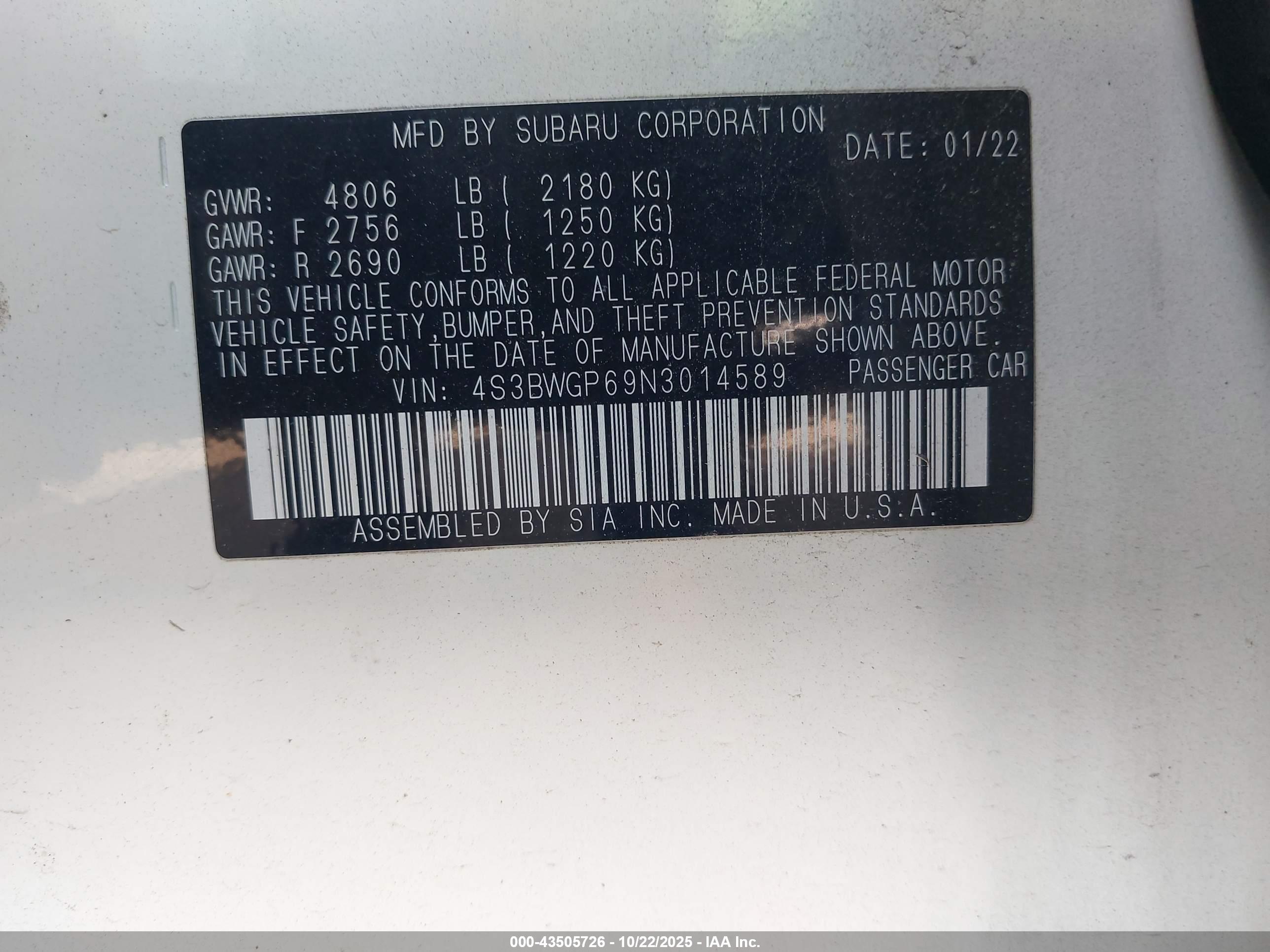 SUBARU LEGACY image 9