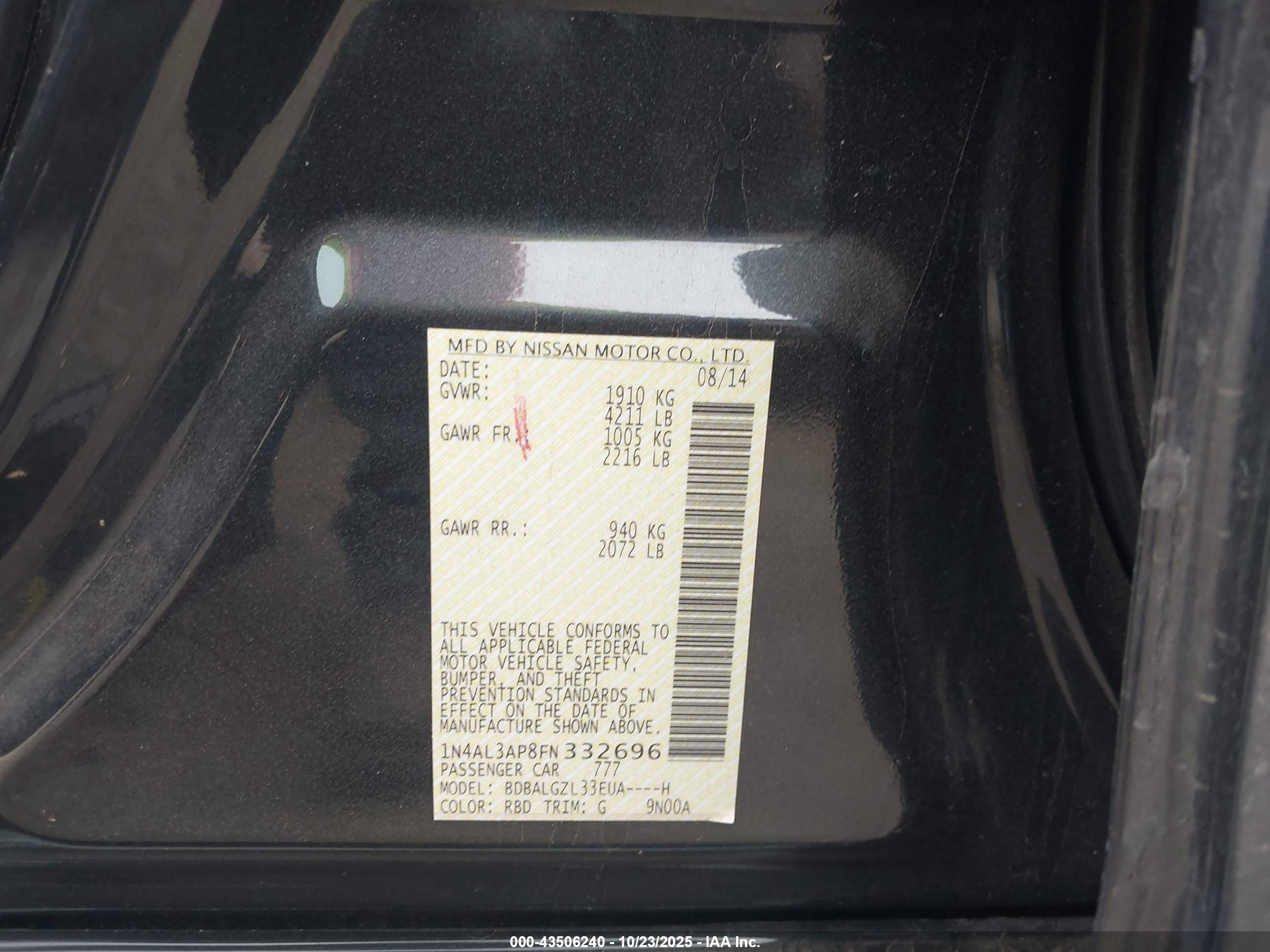 NISSAN ALTIMA image 9