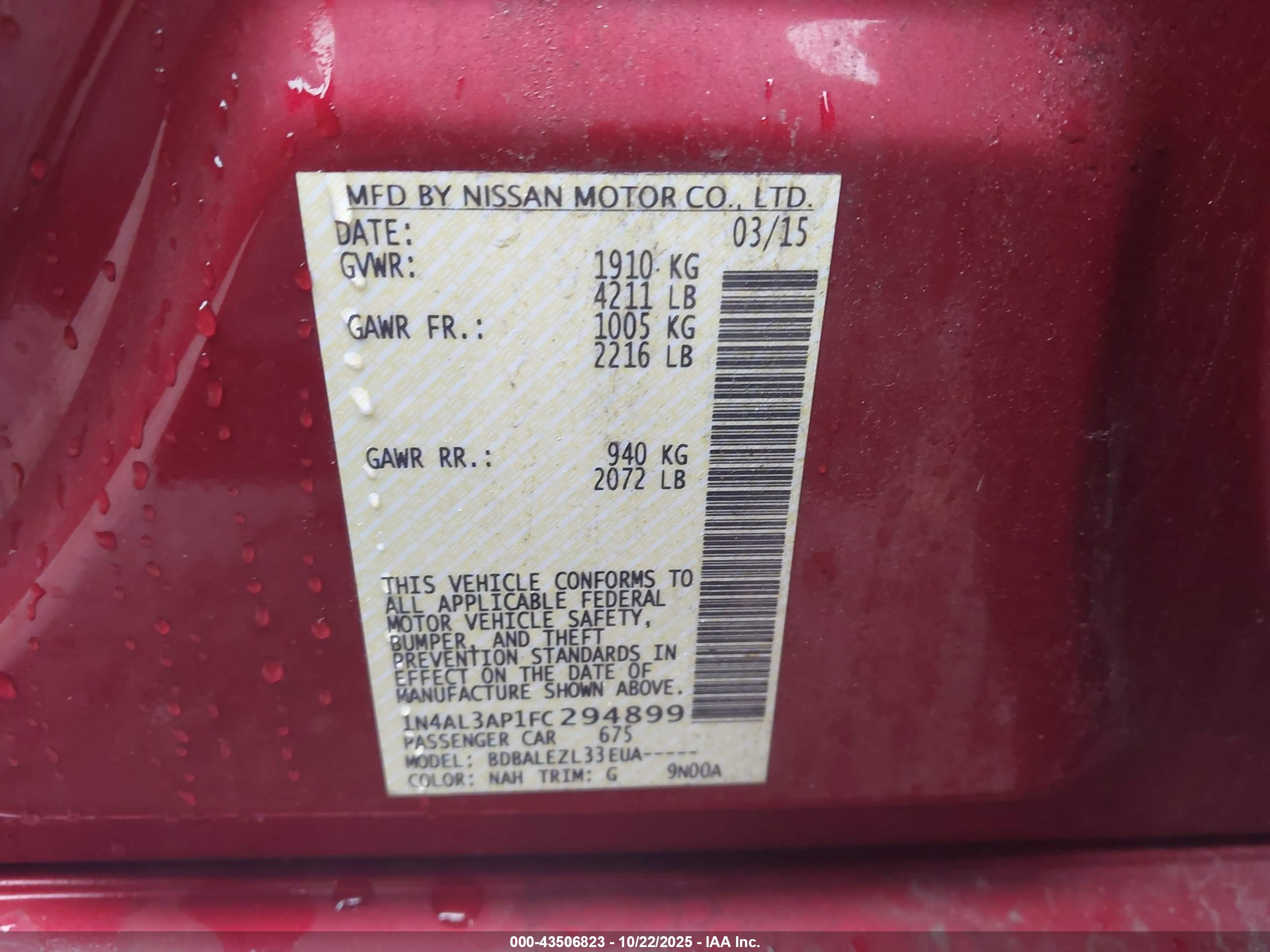NISSAN ALTIMA image 9